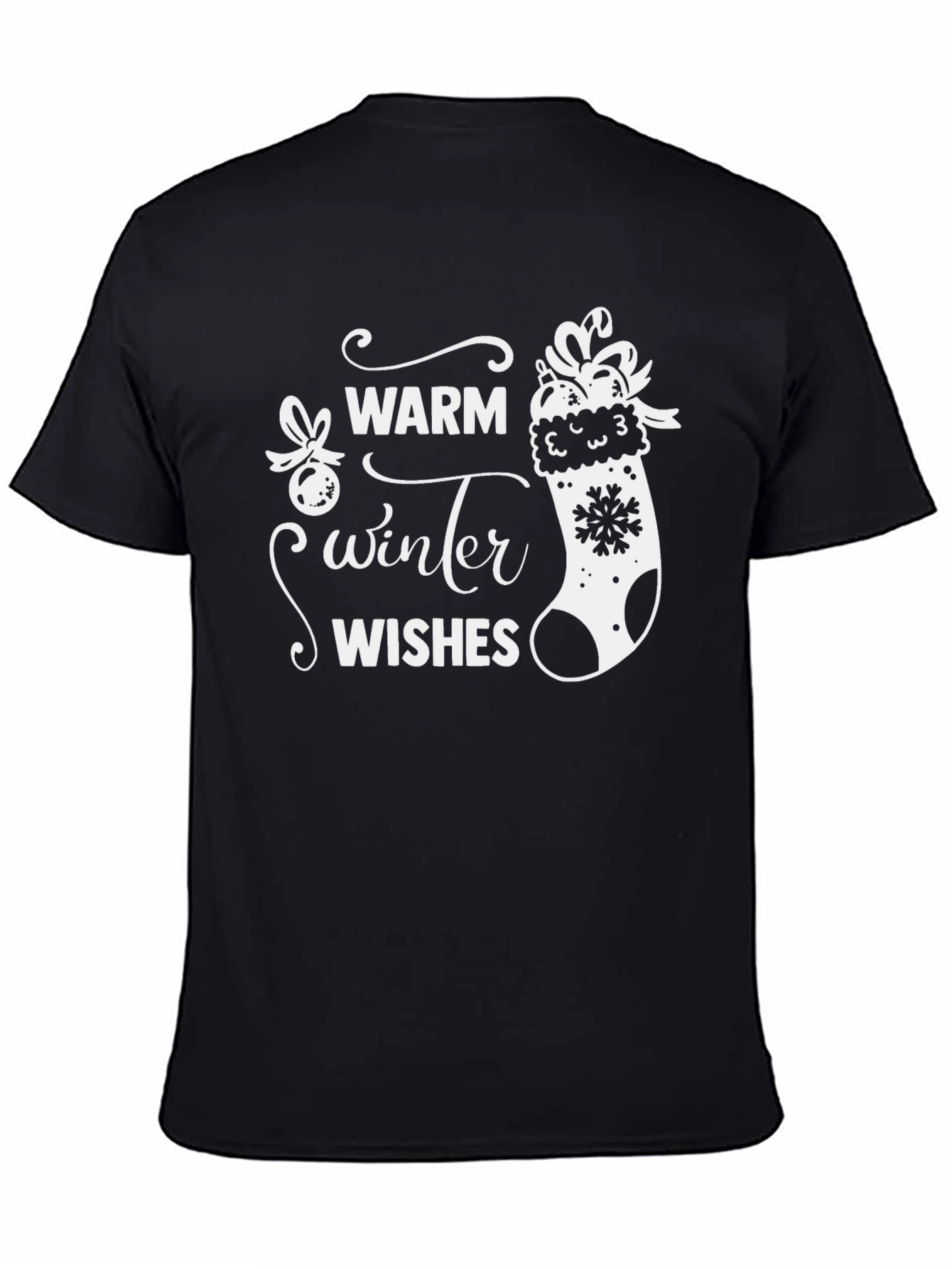 Warm Winter Wishes Black T-Shirt