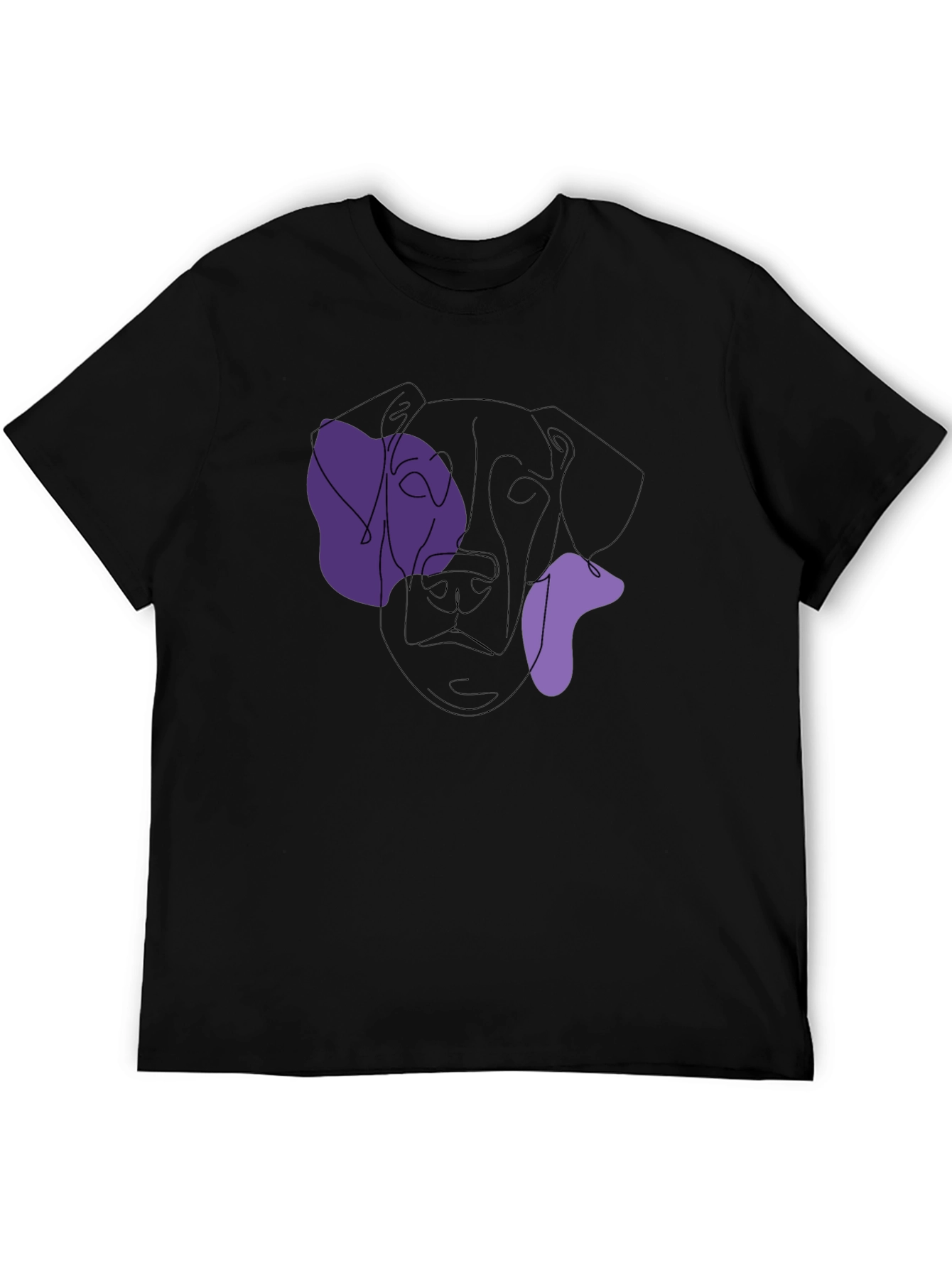 Abstract Dog Line Art Black T-Shirt