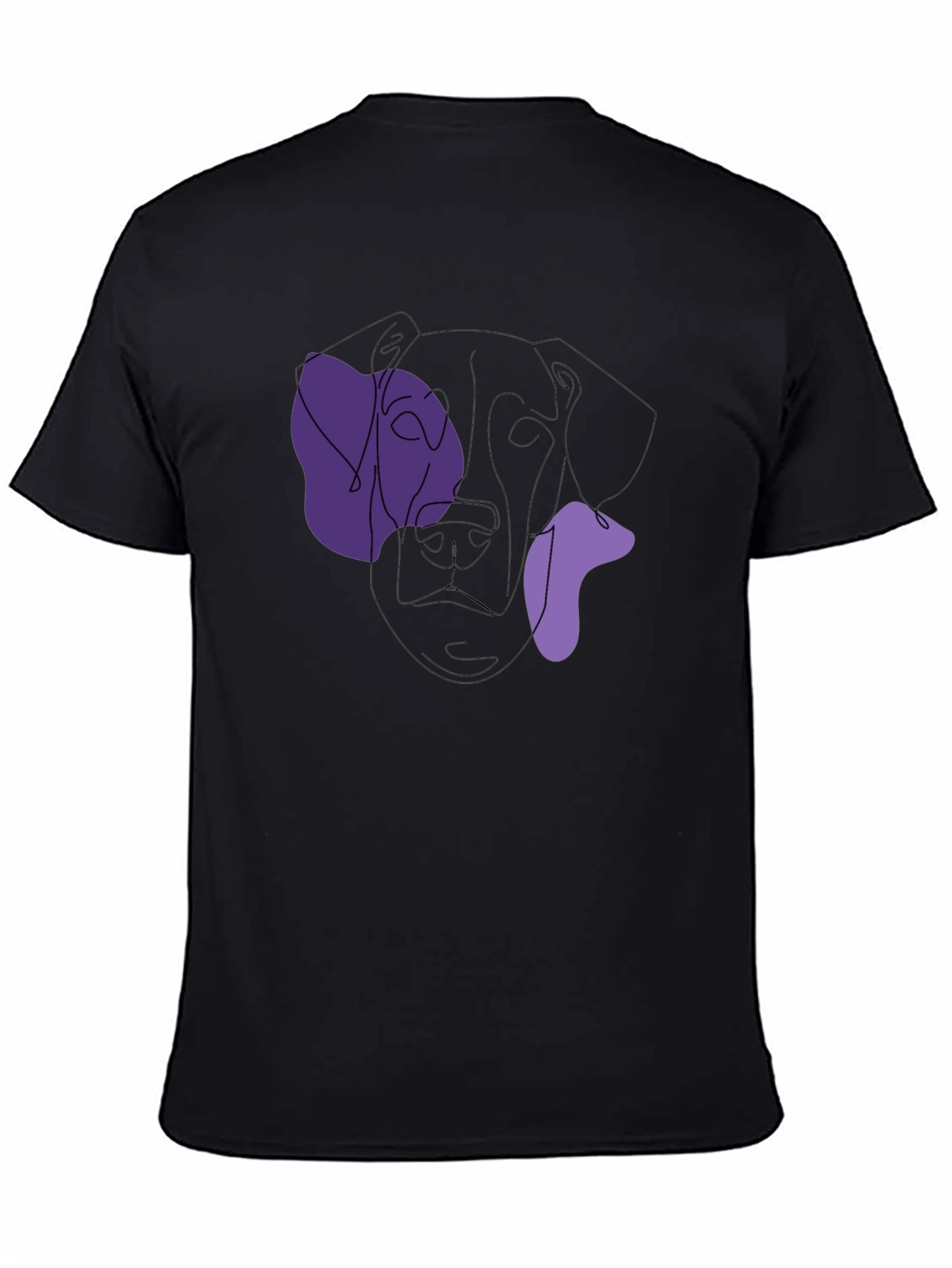 Abstract Dog Line Art Black T-Shirt