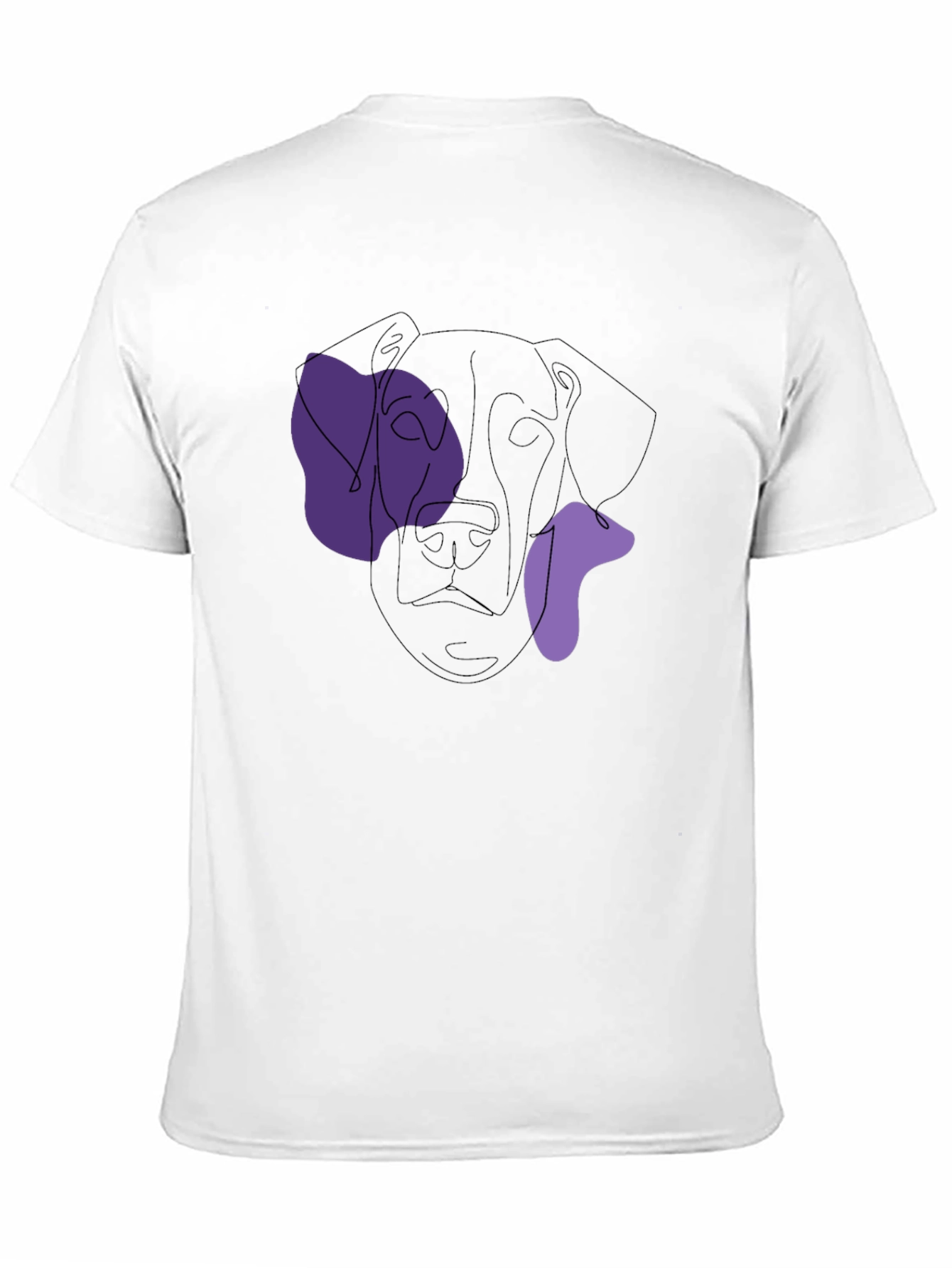 Abstract Dog Line Art Black T-Shirt