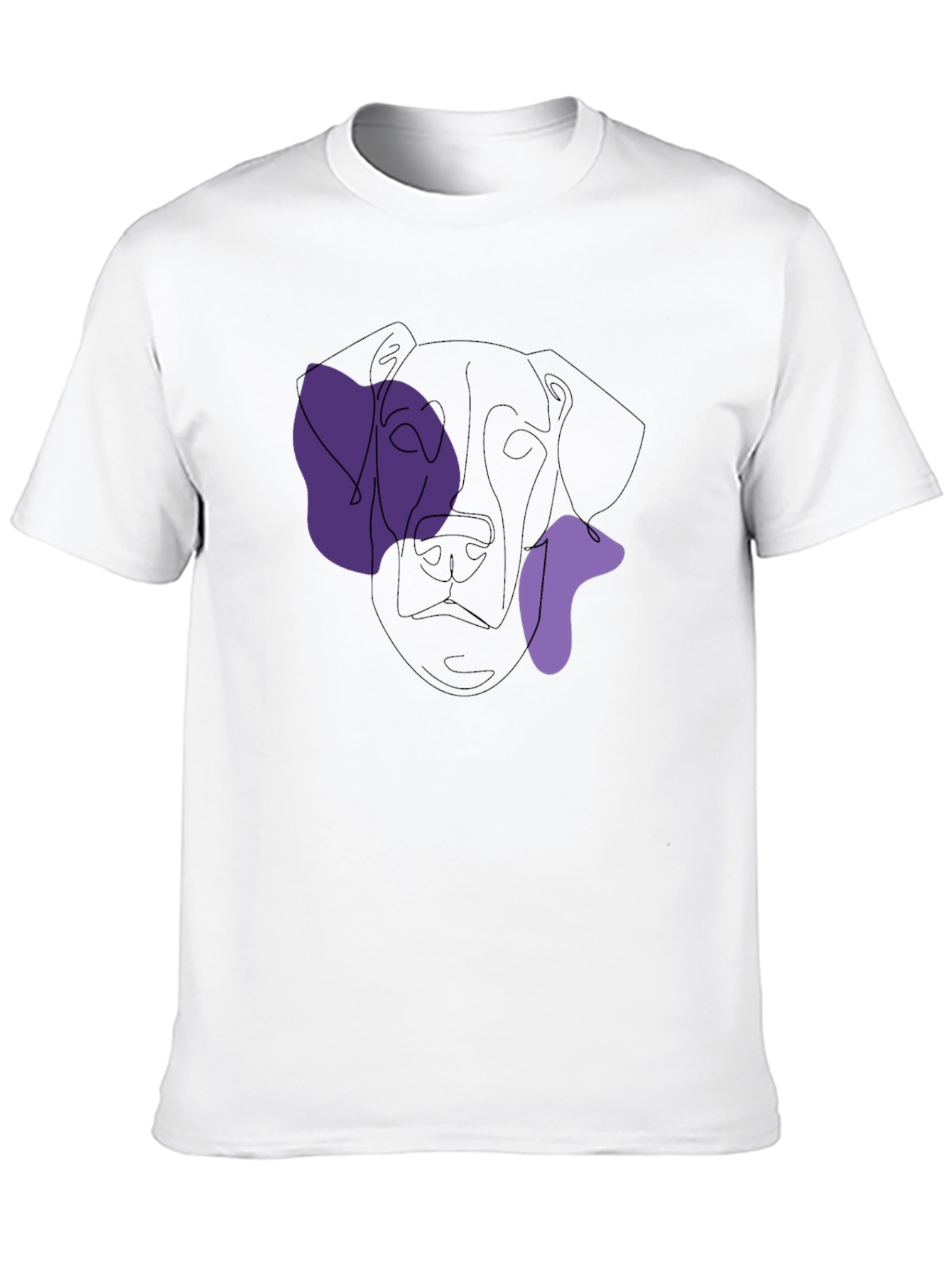 Abstract Dog Line Art Black T-Shirt