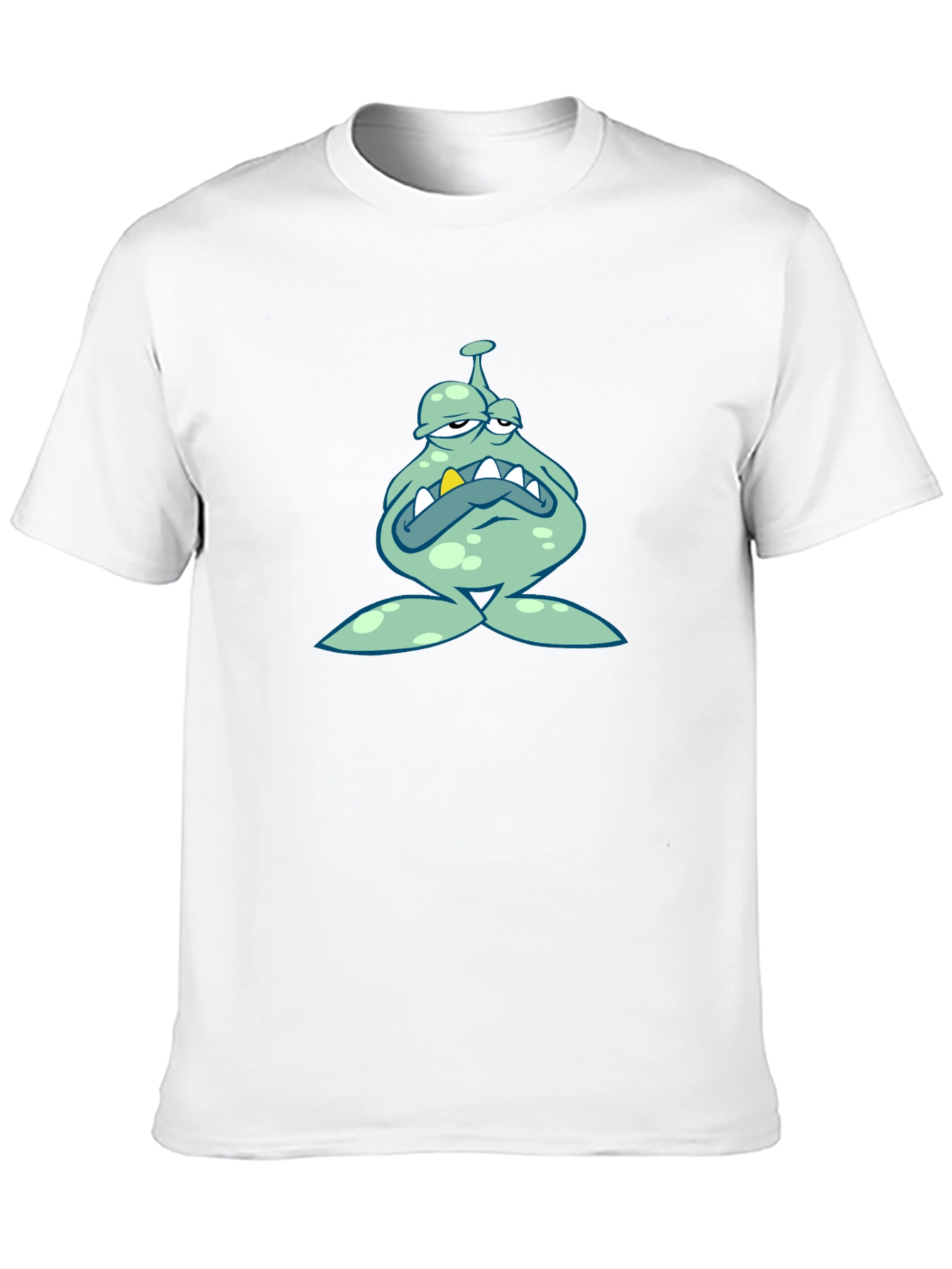 Grumpy Cartoon Monster Graphic Black T-Shirt