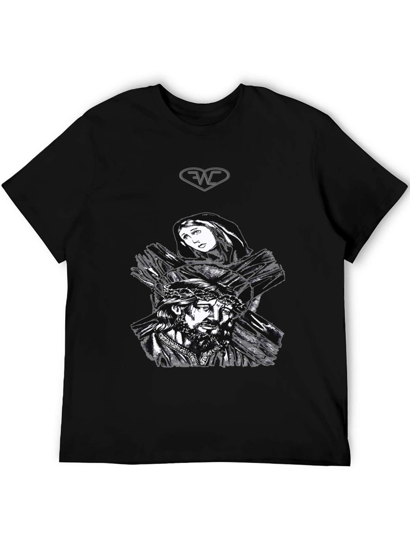 Jesus & Mary Graphic T-Shirt - Classic Black Tee