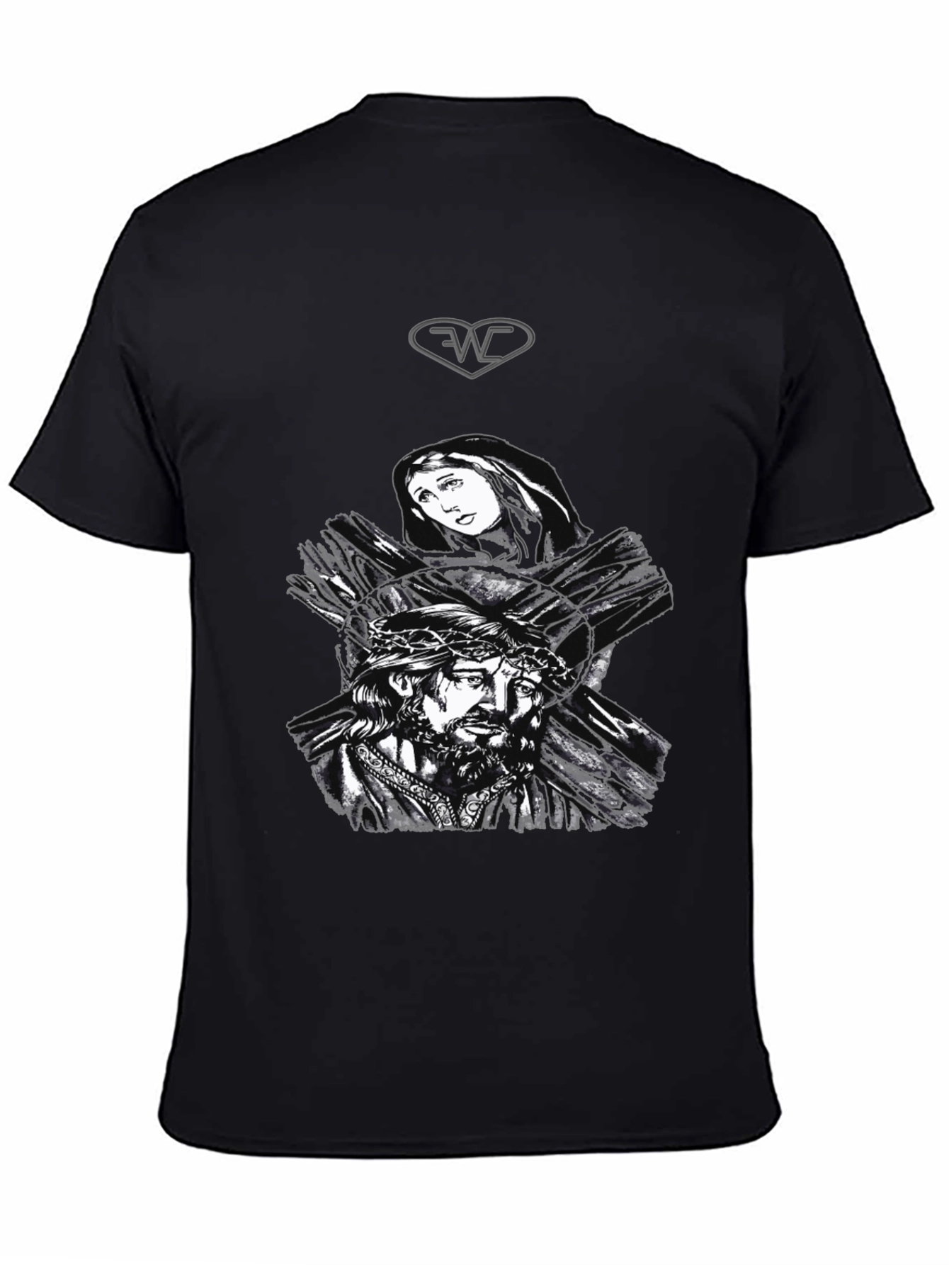 Jesus & Mary Graphic T-Shirt - Classic Black Tee