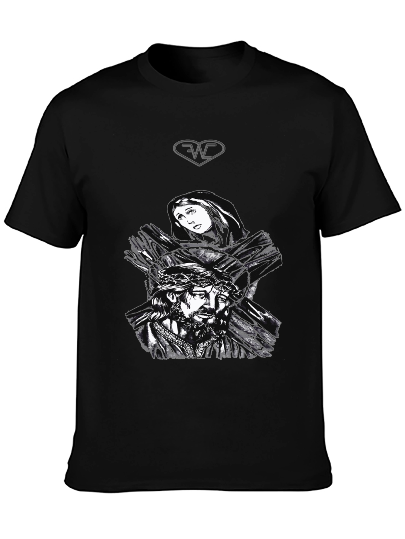 Jesus & Mary Graphic T-Shirt - Classic Black Tee
