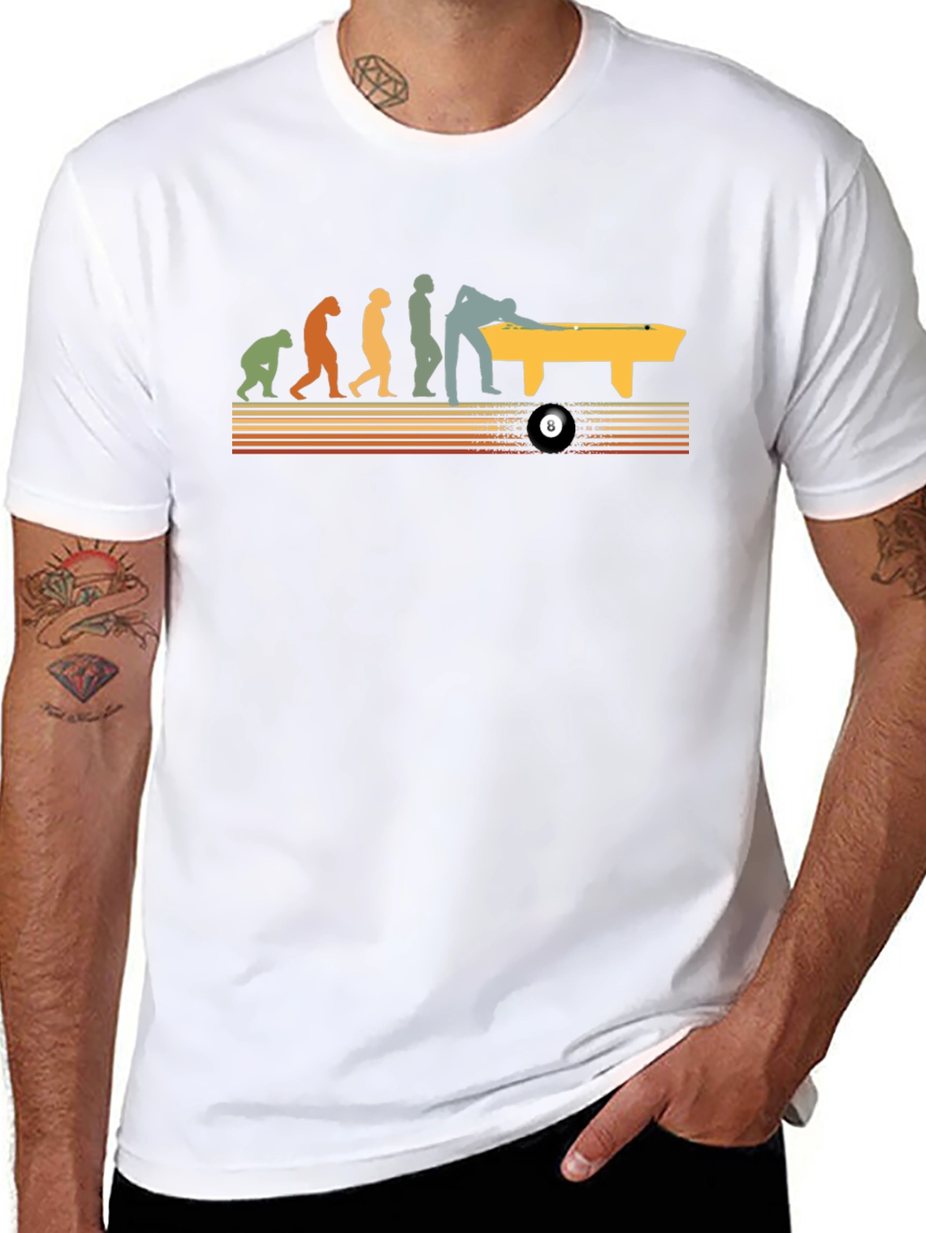 Evolution of Pool T-Shirt - Black Graphic Tee