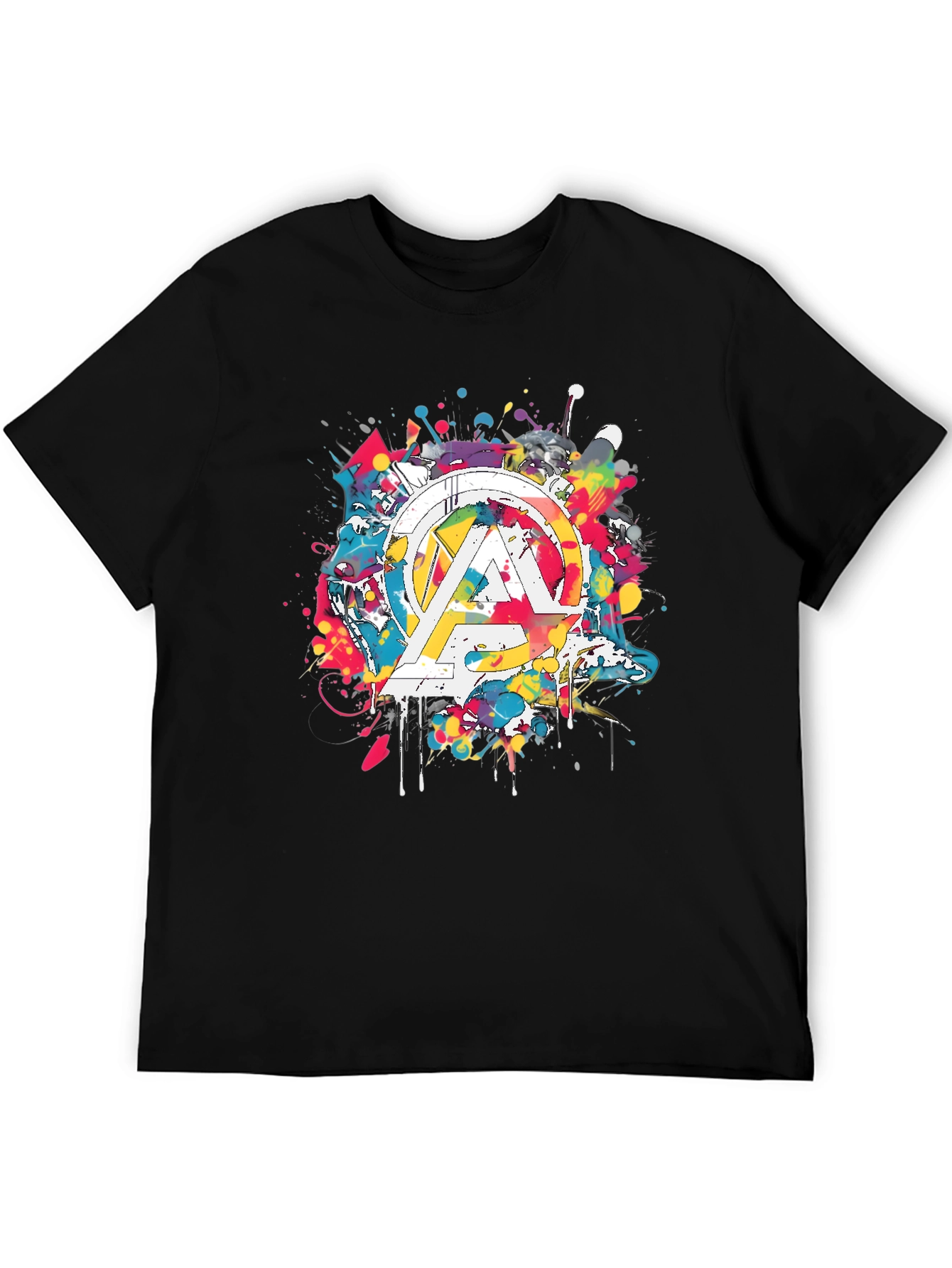 Avengers Splatter Graphic T-Shirt - Mens Black Tee