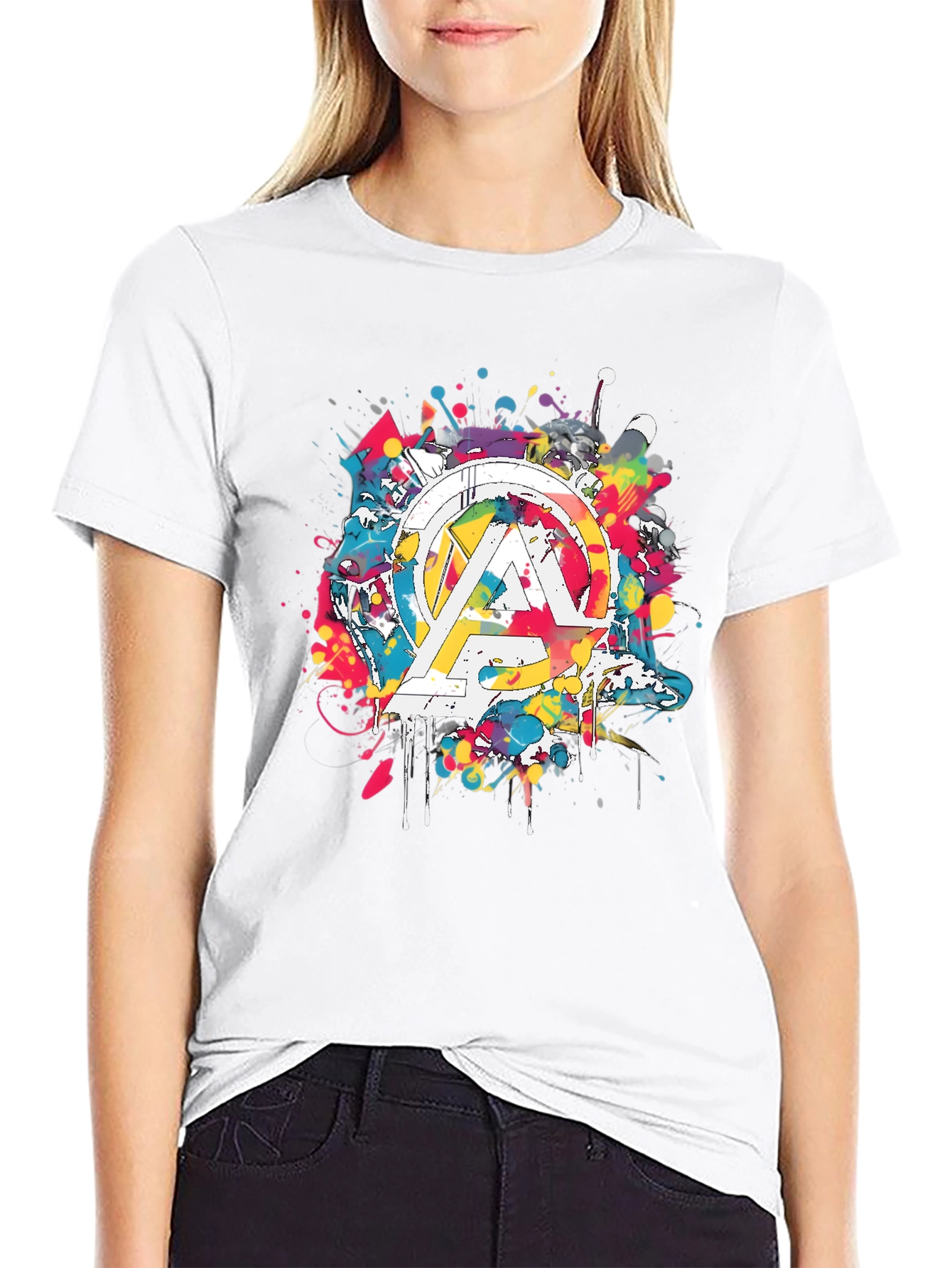 Avengers Splatter Graphic T-Shirt - Mens Black Tee