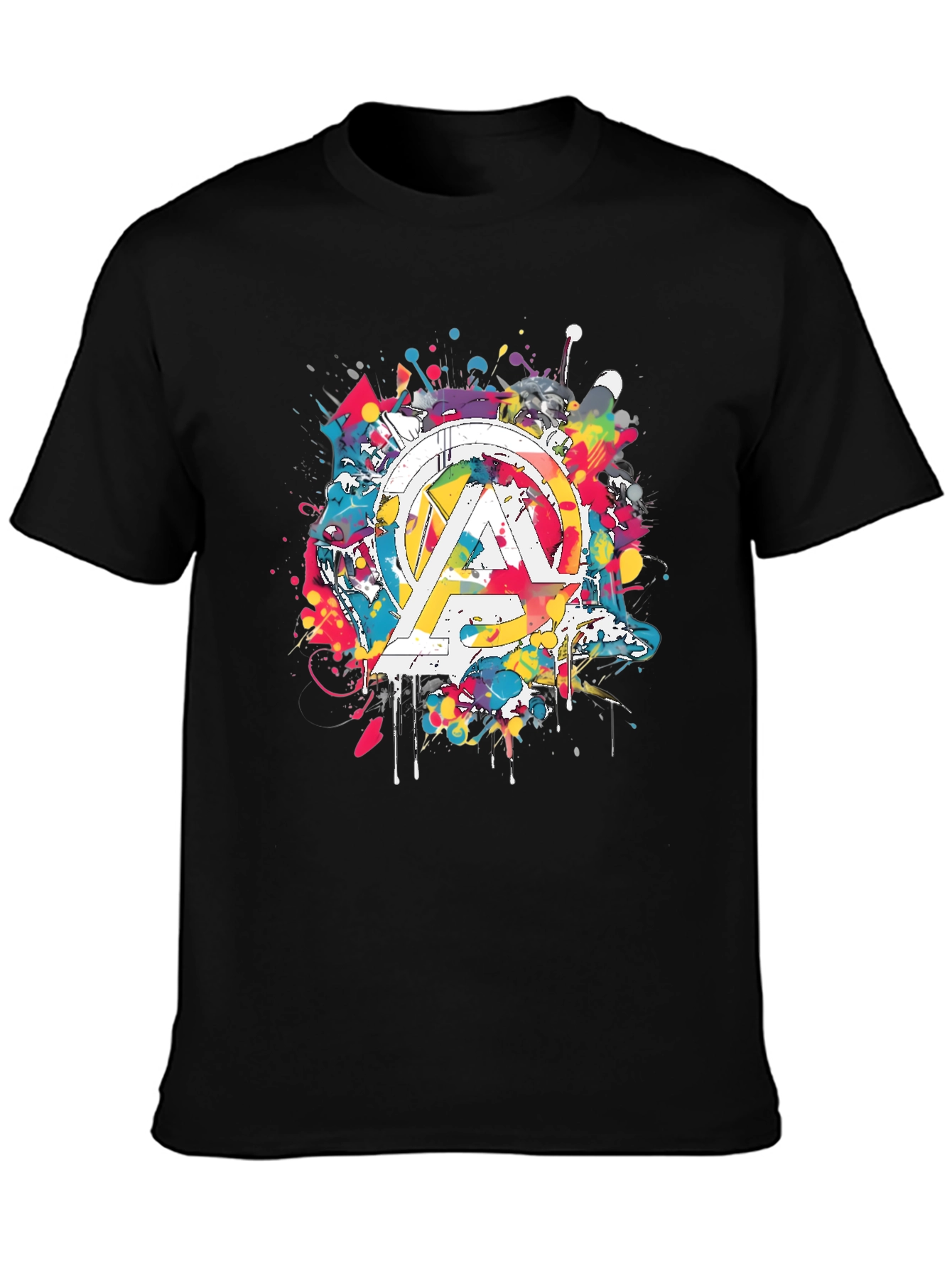 Avengers Splatter Graphic T-Shirt - Mens Black Tee