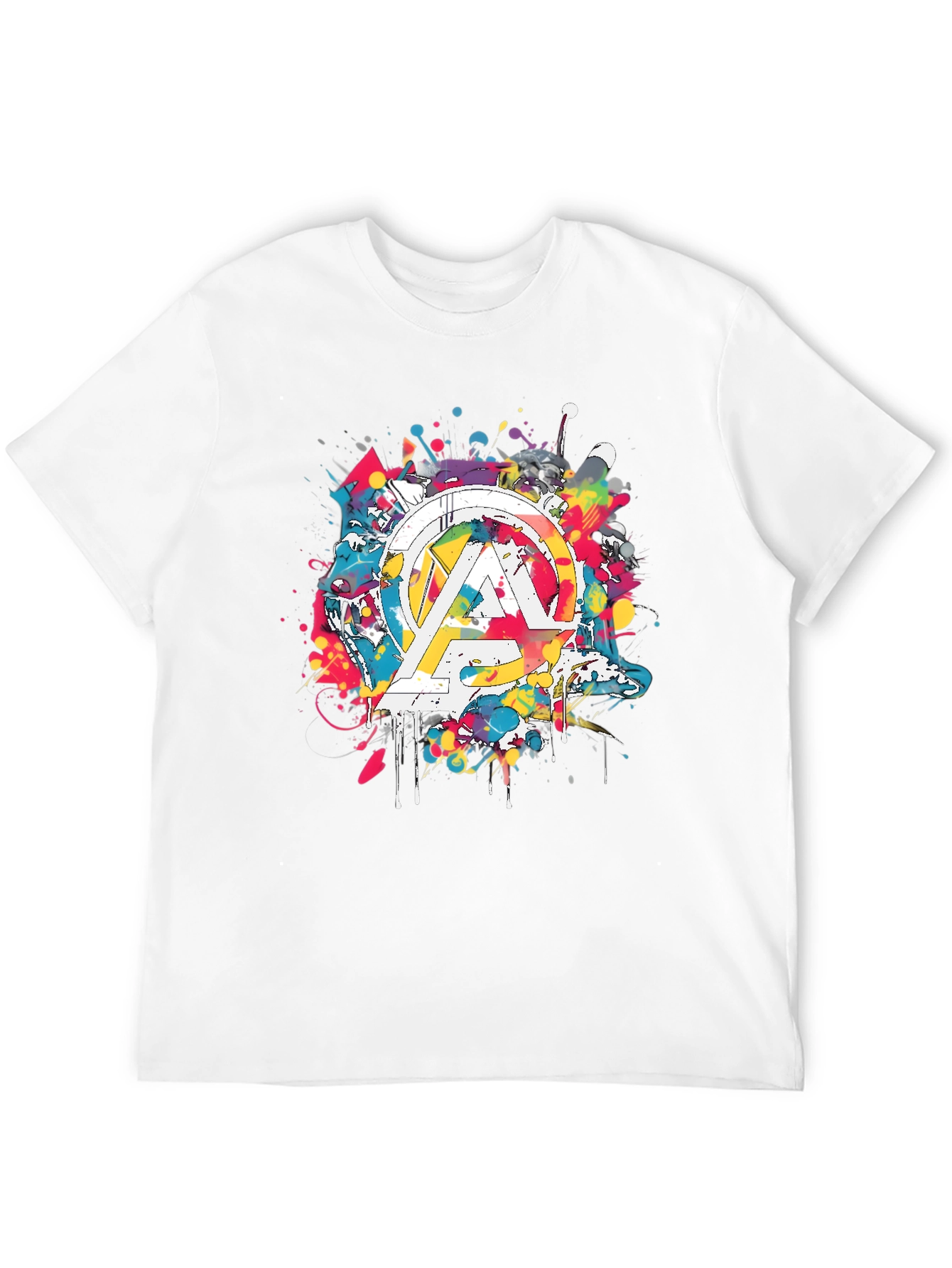 Avengers Splatter Graphic T-Shirt - Mens Black Tee