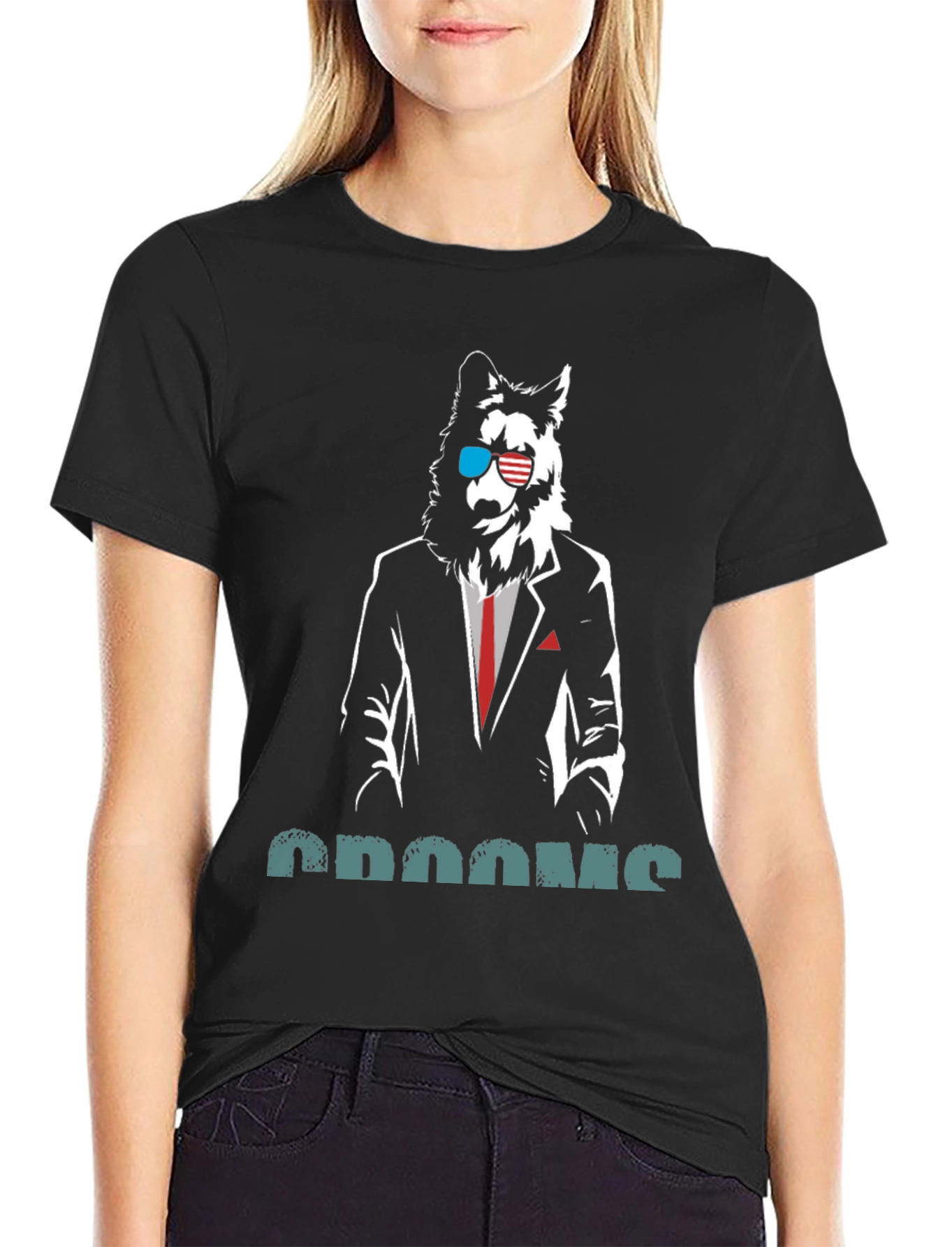 Cool Wolf in Suit T-Shirt