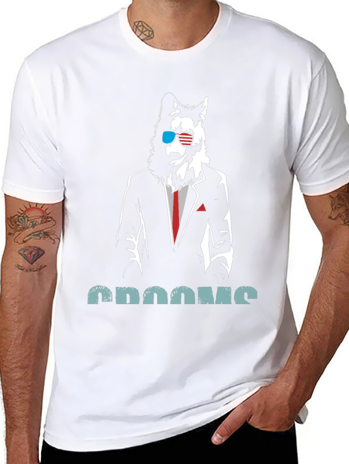 Cool Wolf in Suit T-Shirt