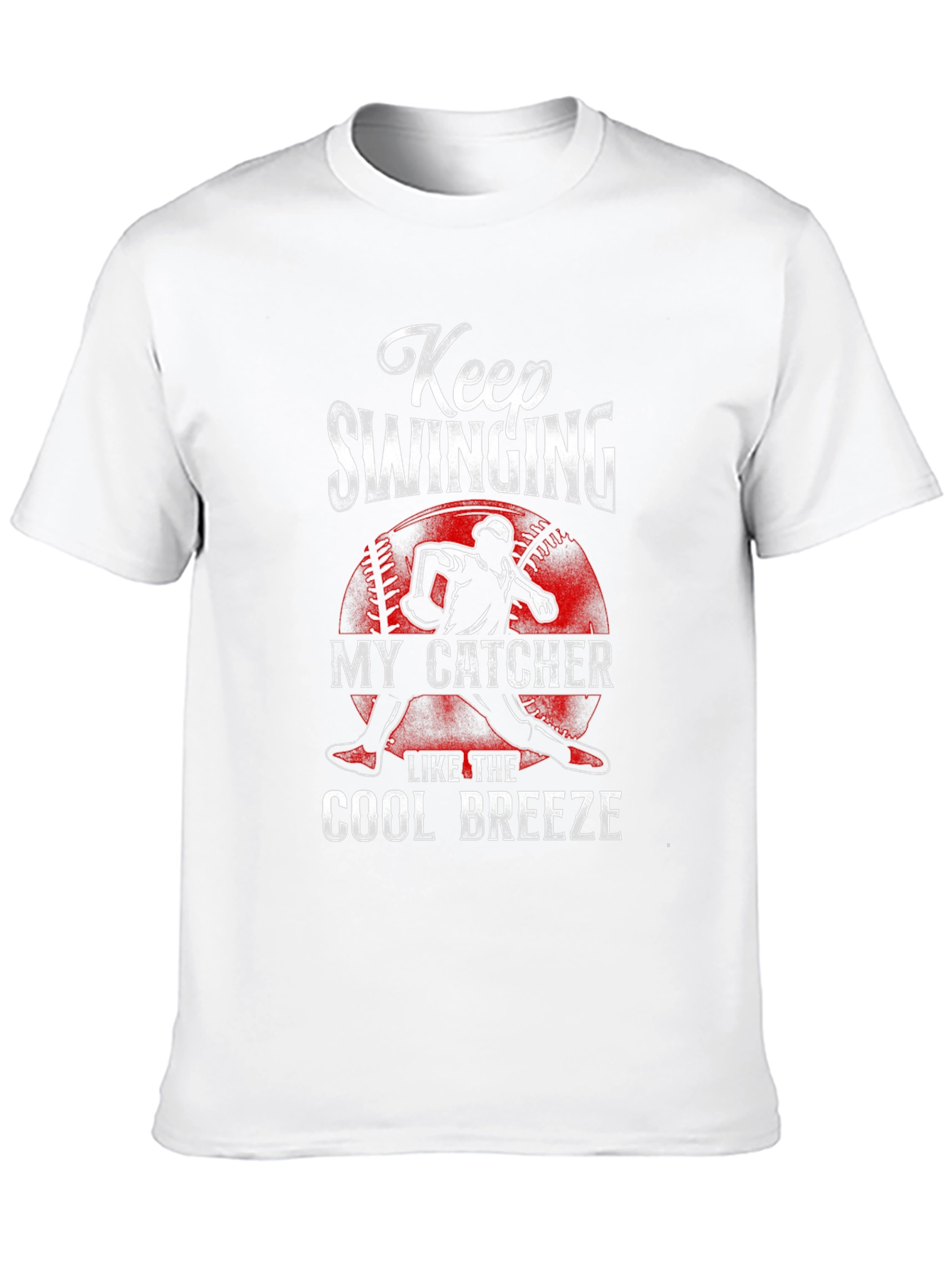 Keep Swinging Baseball Catcher Graphic Tee