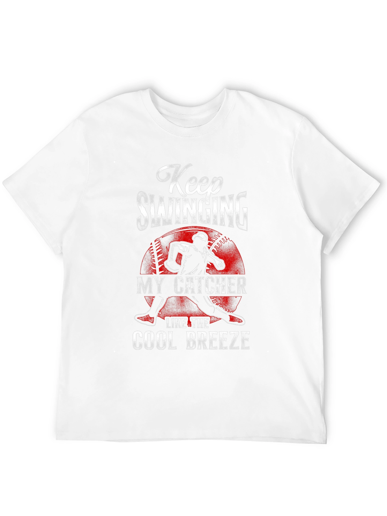 Keep Swinging Baseball Catcher Graphic Tee