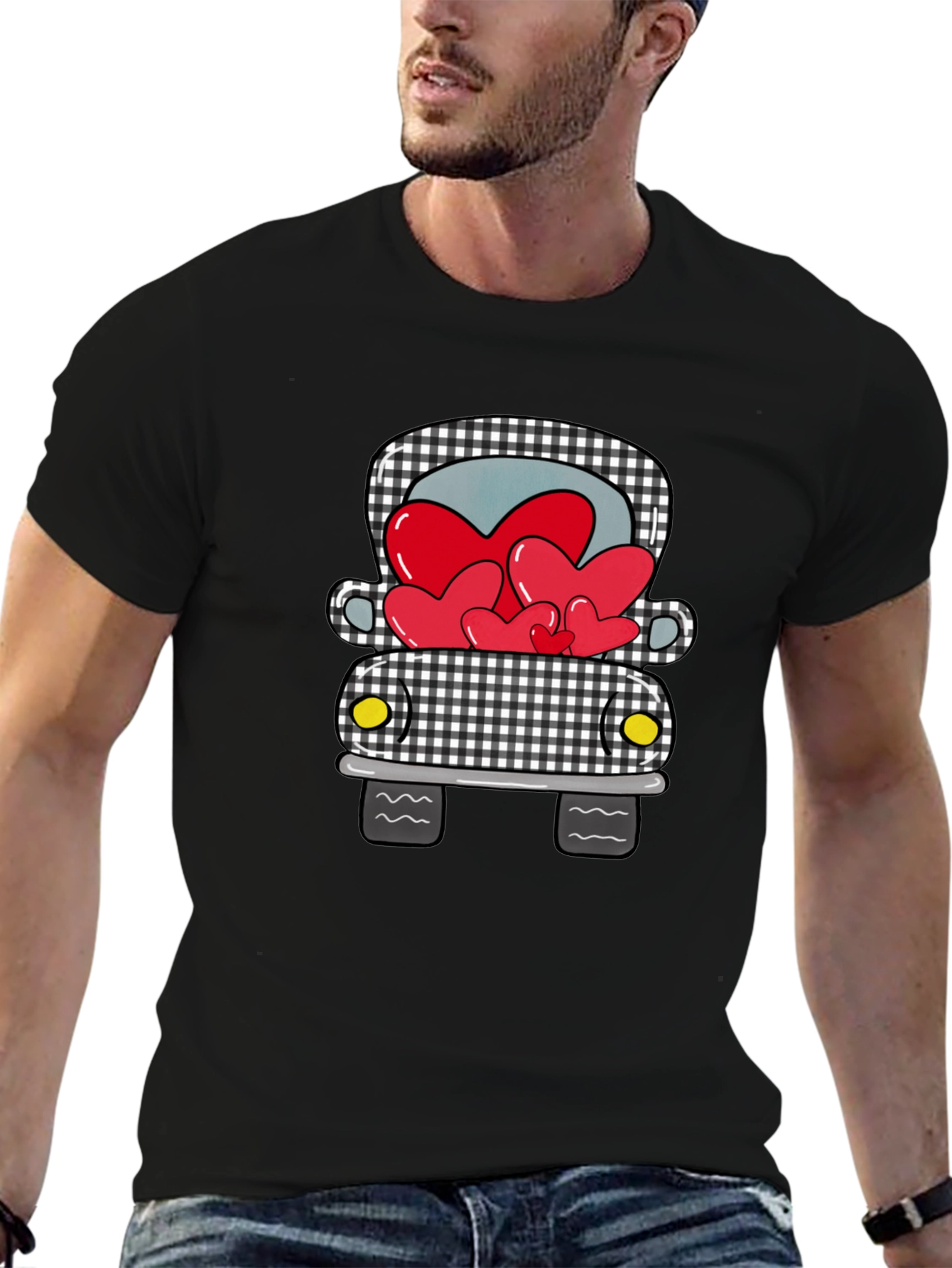 Heart-Filled Valentines Day Car Graphic Tee