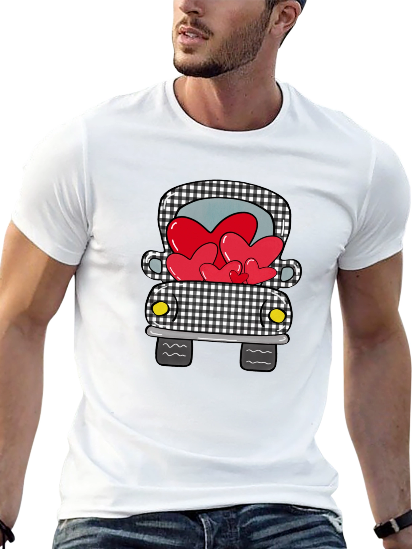 Heart-Filled Valentines Day Car Graphic Tee