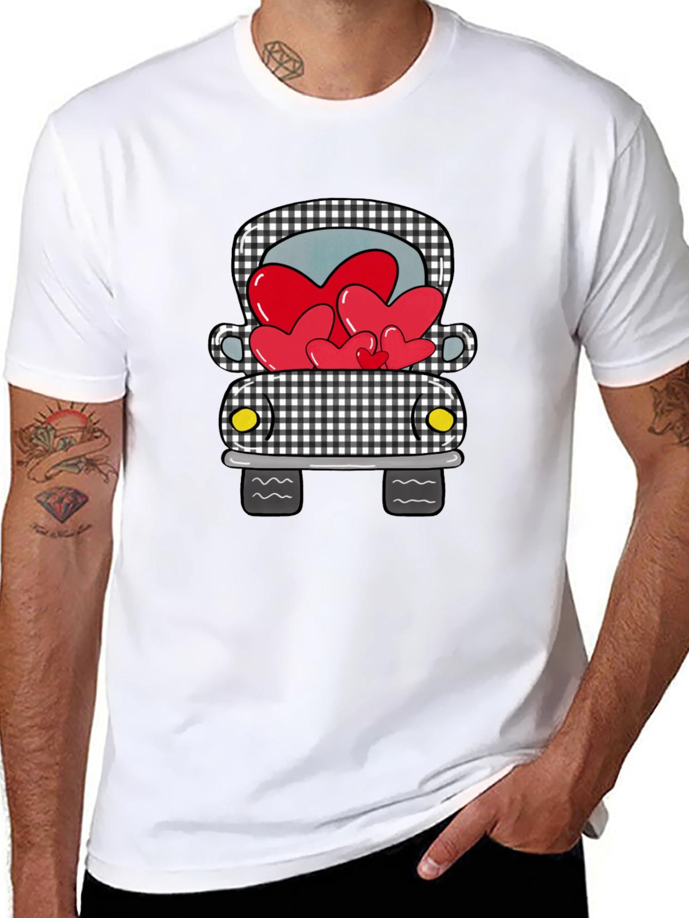Heart-Filled Valentines Day Car Graphic Tee