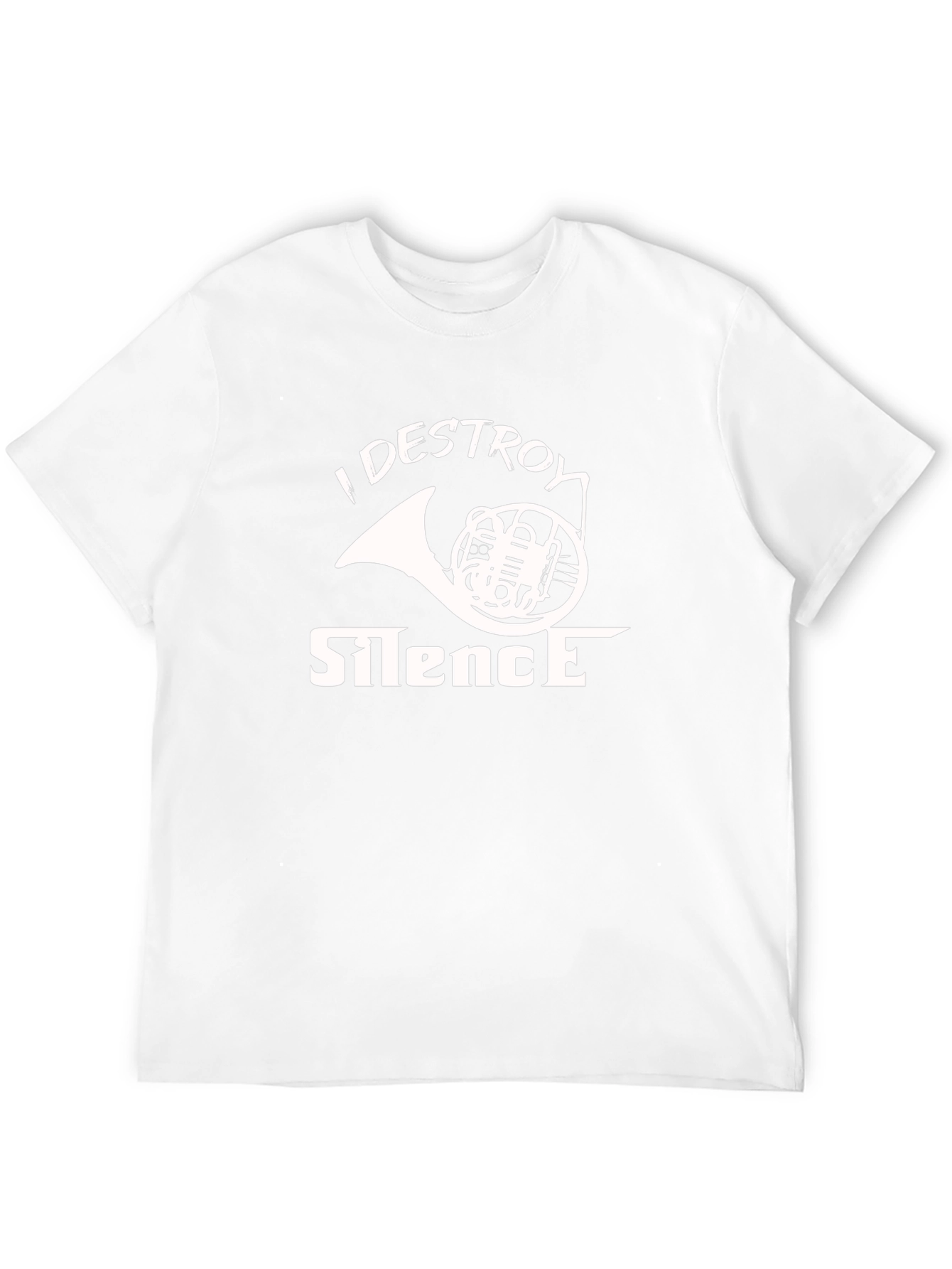 I Destroy Silence French Horn Black Graphic T-Shirt