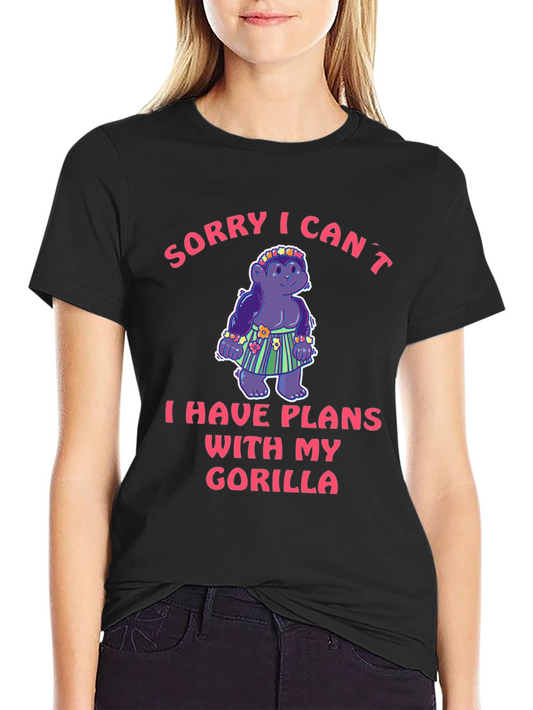 Funny Gorilla Plans Graphic Tee - Soft Cotton Unisex T-Shirt