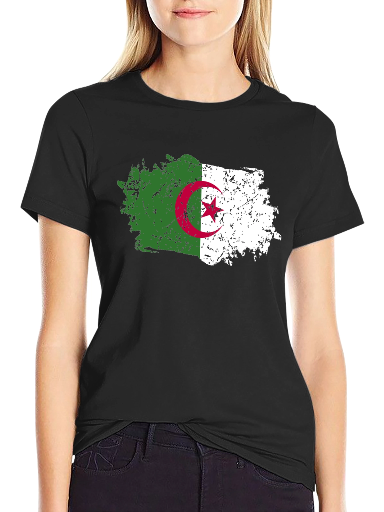 Algeria Flag T-Shirt - Distressed Design