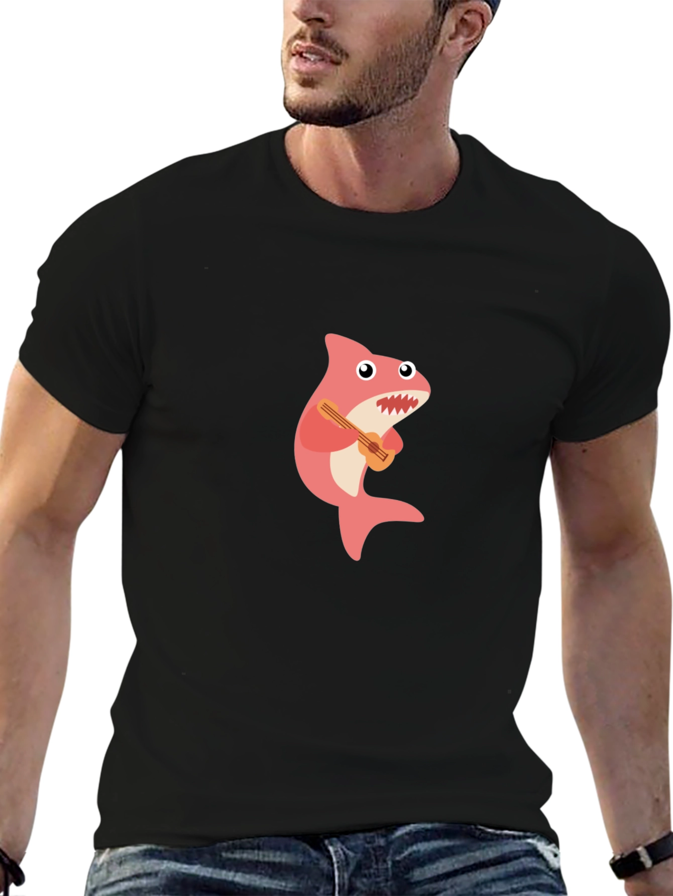 Shark Playing Guitar T-Shirt - Fun & Unique!