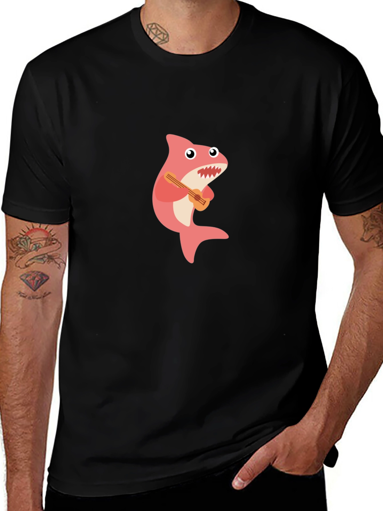 Shark Playing Guitar T-Shirt - Fun & Unique!