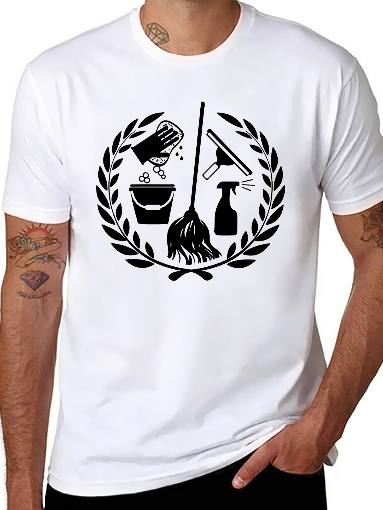 Cleaning Crew Graphic Tee - Black Cotton Comfort