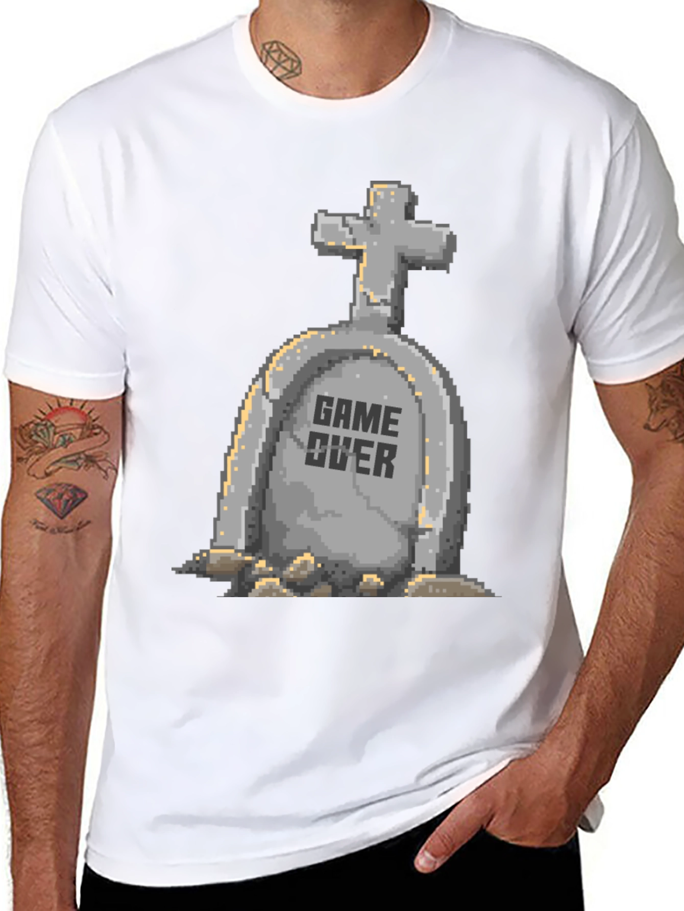 Game Over Pixel Art T-Shirt - Black