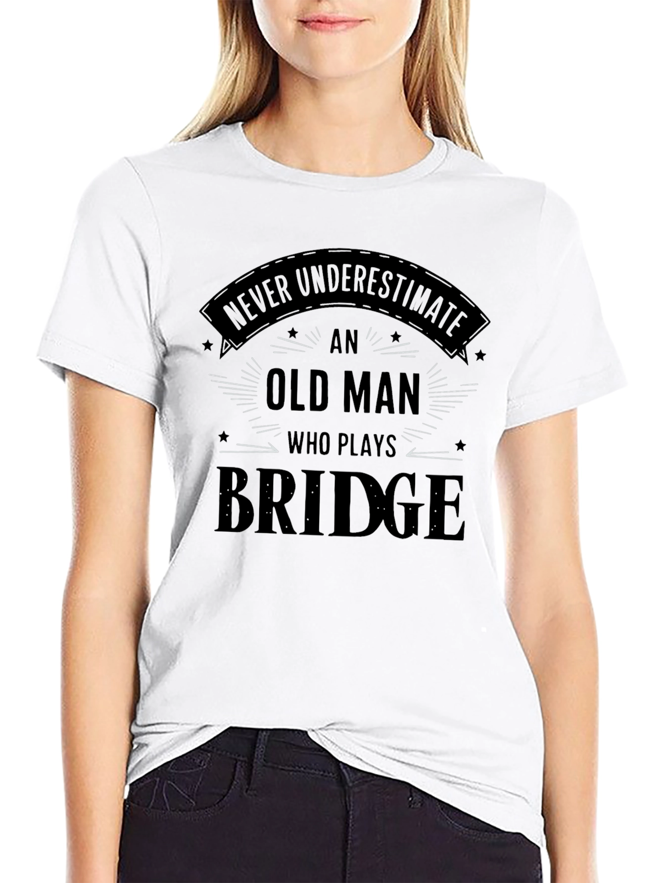 Never Underestimate An Old Man Bridge T-Shirt