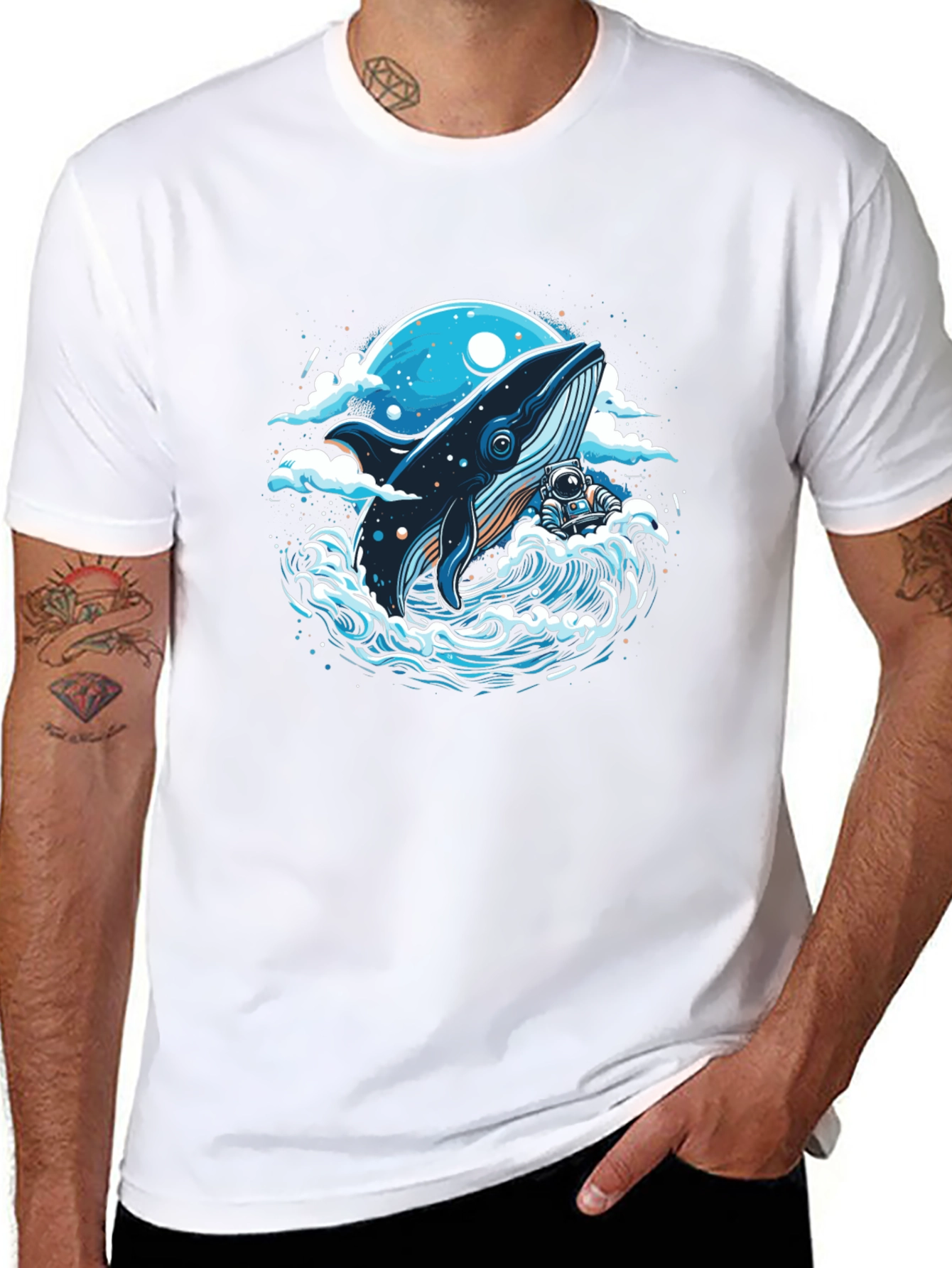 Whale and Astronaut Graphic Tee