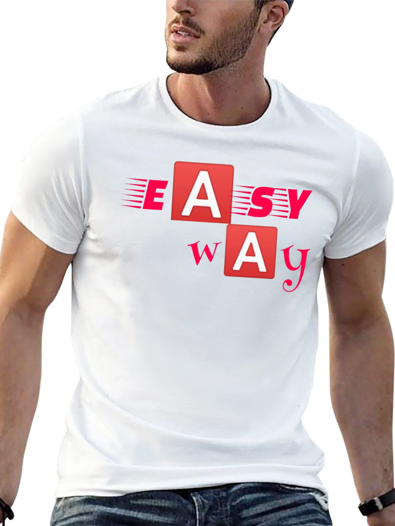 Easy Way Black Graphic T-Shirt