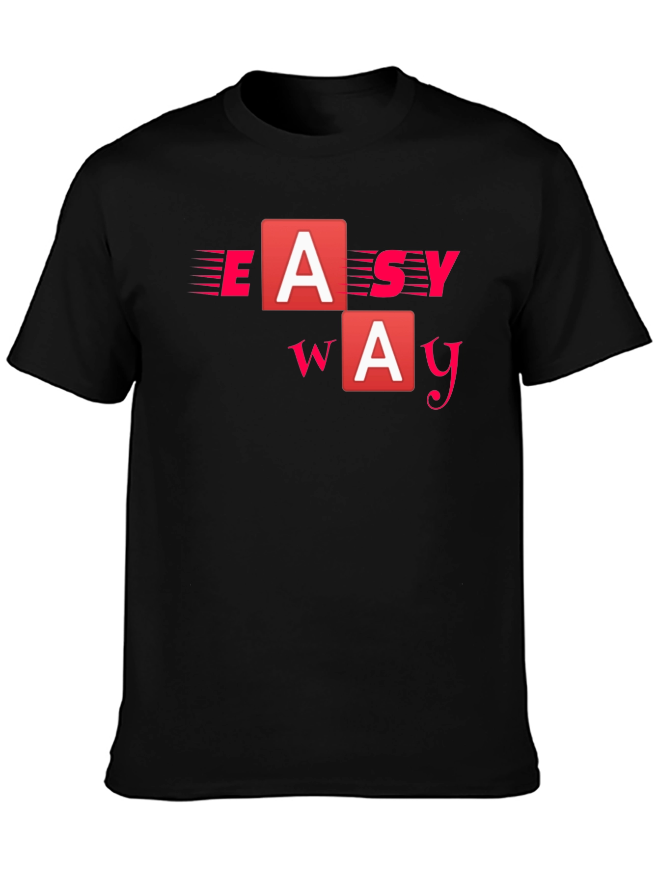 Easy Way Black Graphic T-Shirt