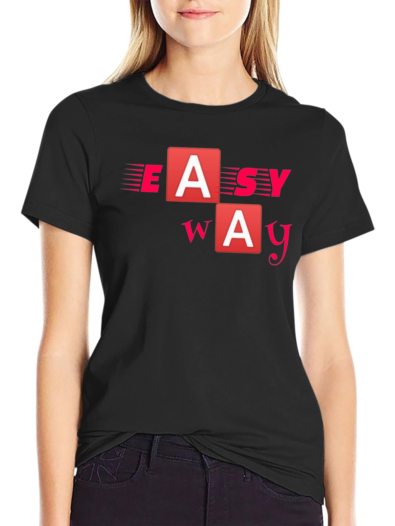 Easy Way Black Graphic T-Shirt