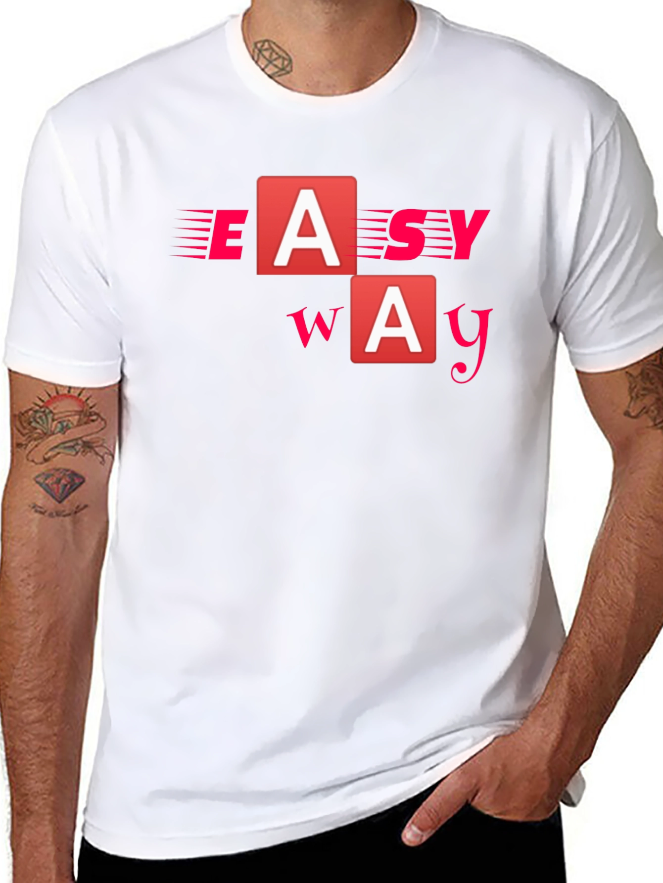 Easy Way Black Graphic T-Shirt