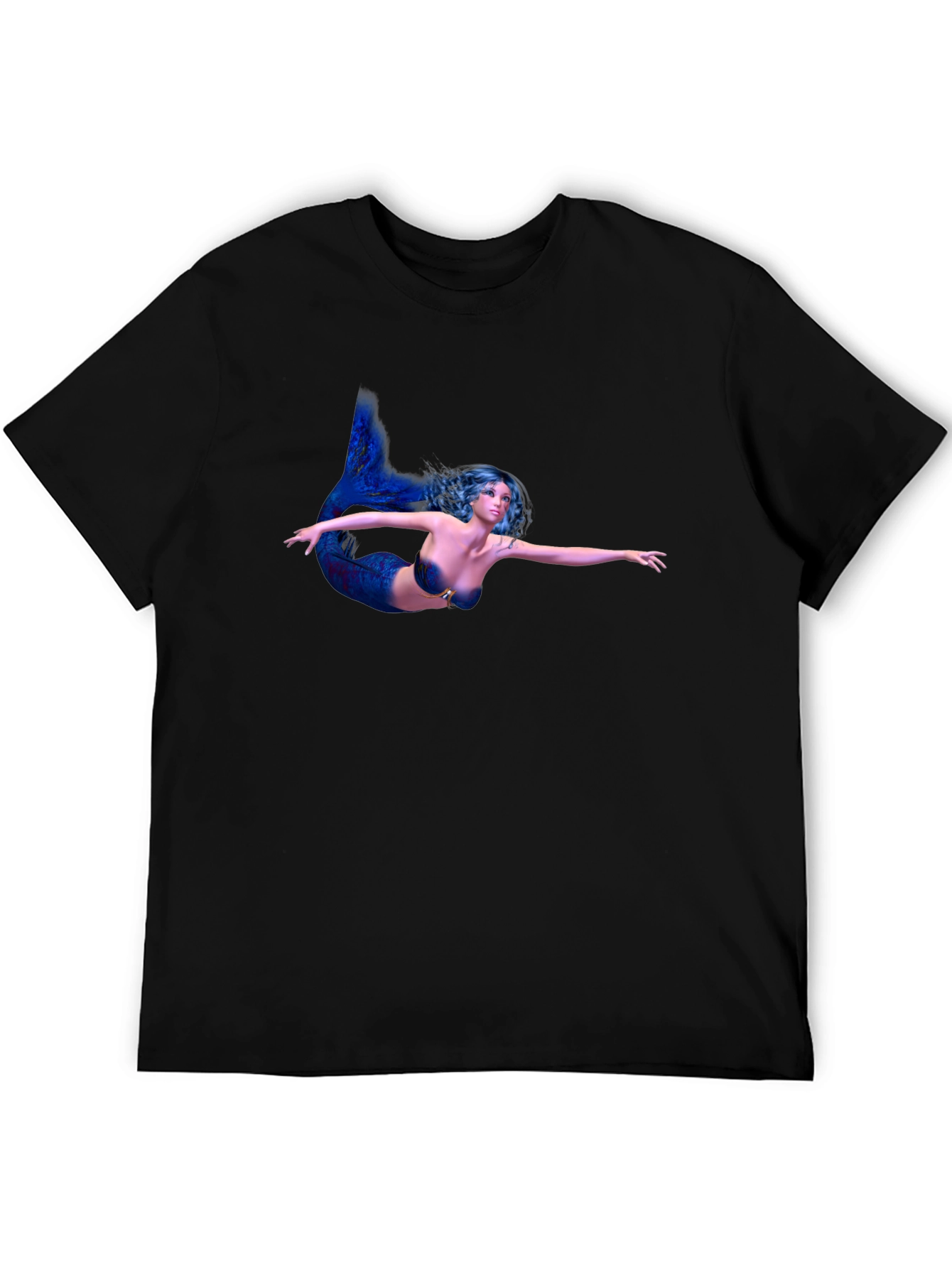 Mermaid Graphic Black T-Shirt