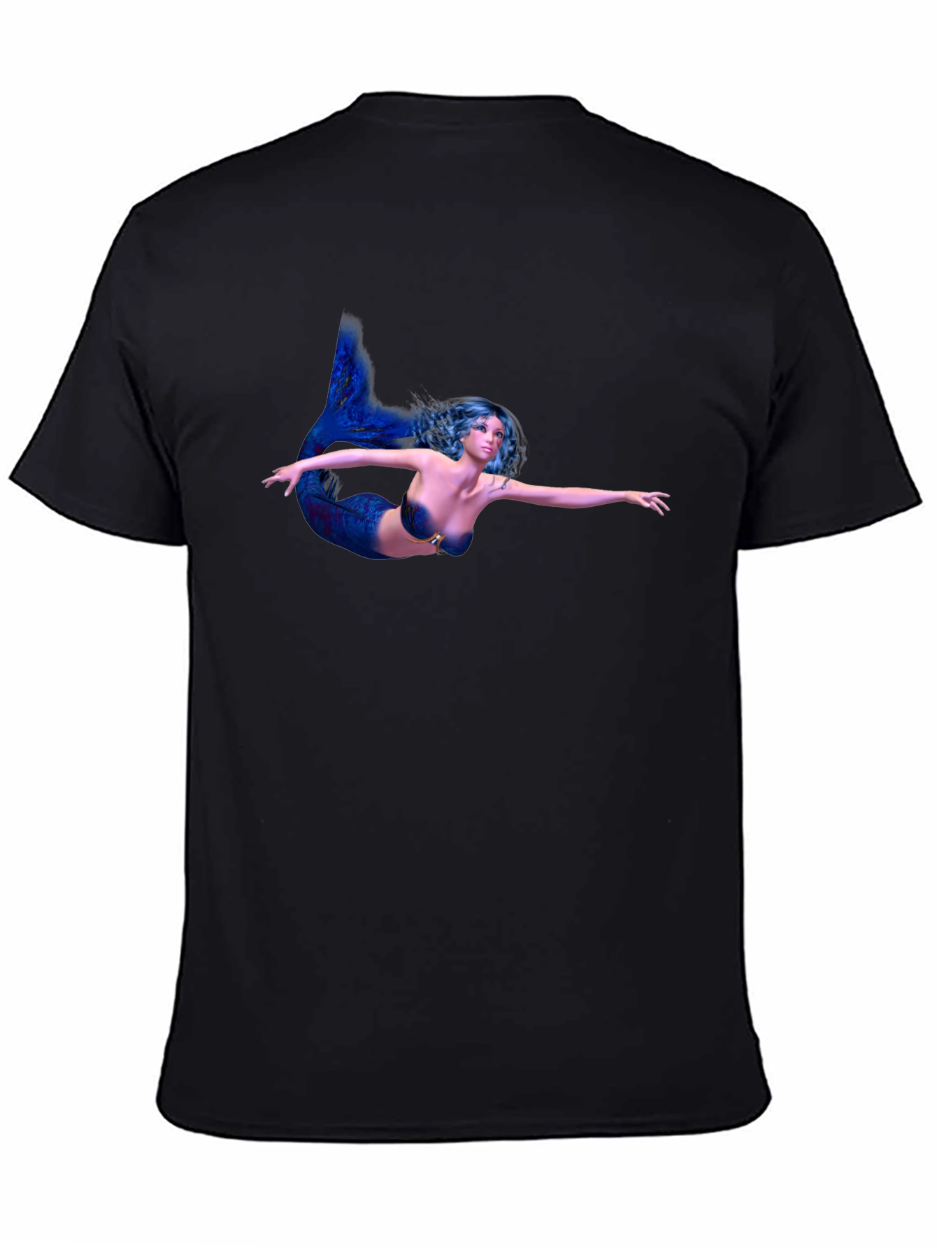 Mermaid Graphic Black T-Shirt