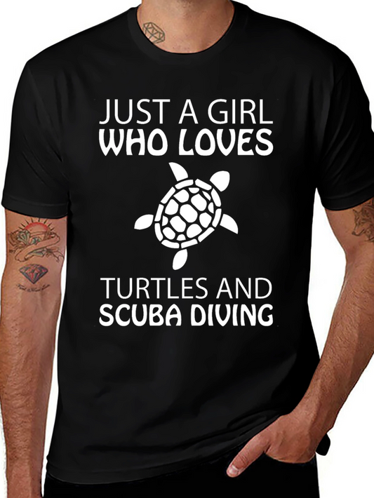 Girl Loves Turtles & Scuba Diving T-Shirt