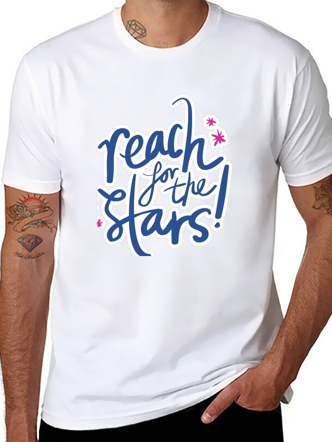 Reach for the Stars Black Graphic T-Shirt