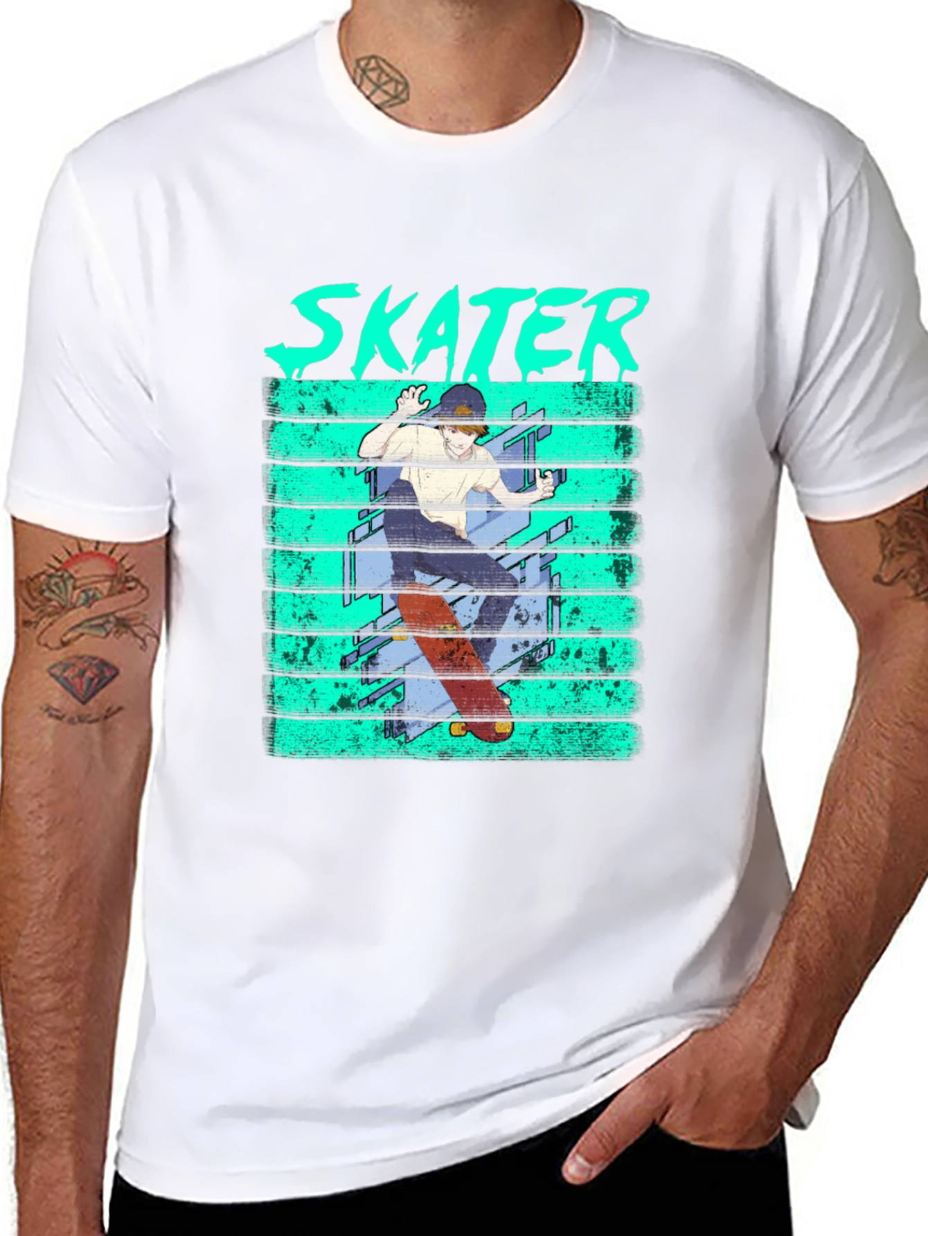 Skater Graphic Tee - Cool Black T-Shirt