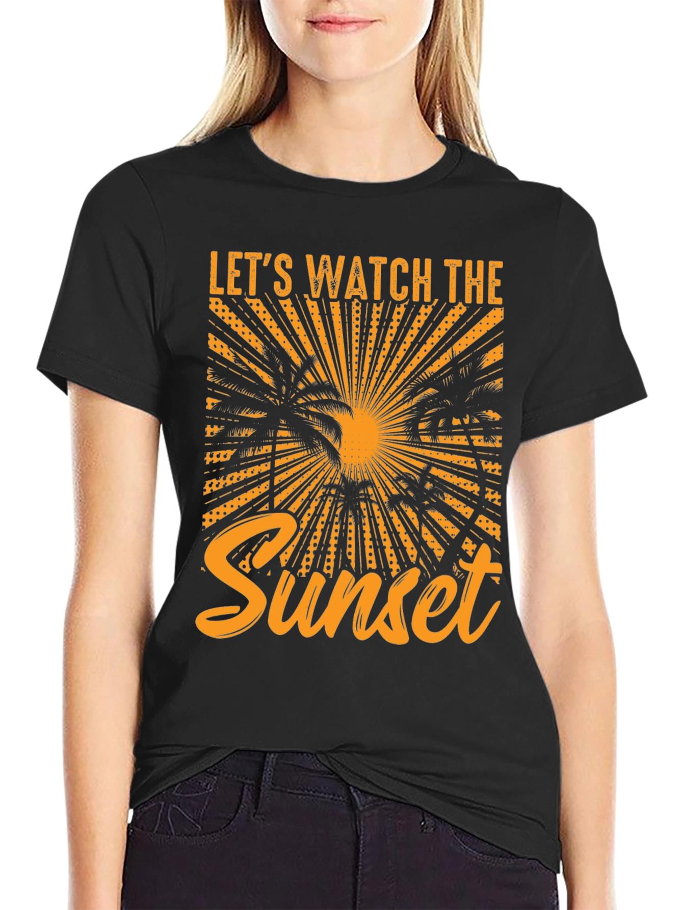 Lets Watch the Sunset Graphic Tee - Tropical Design