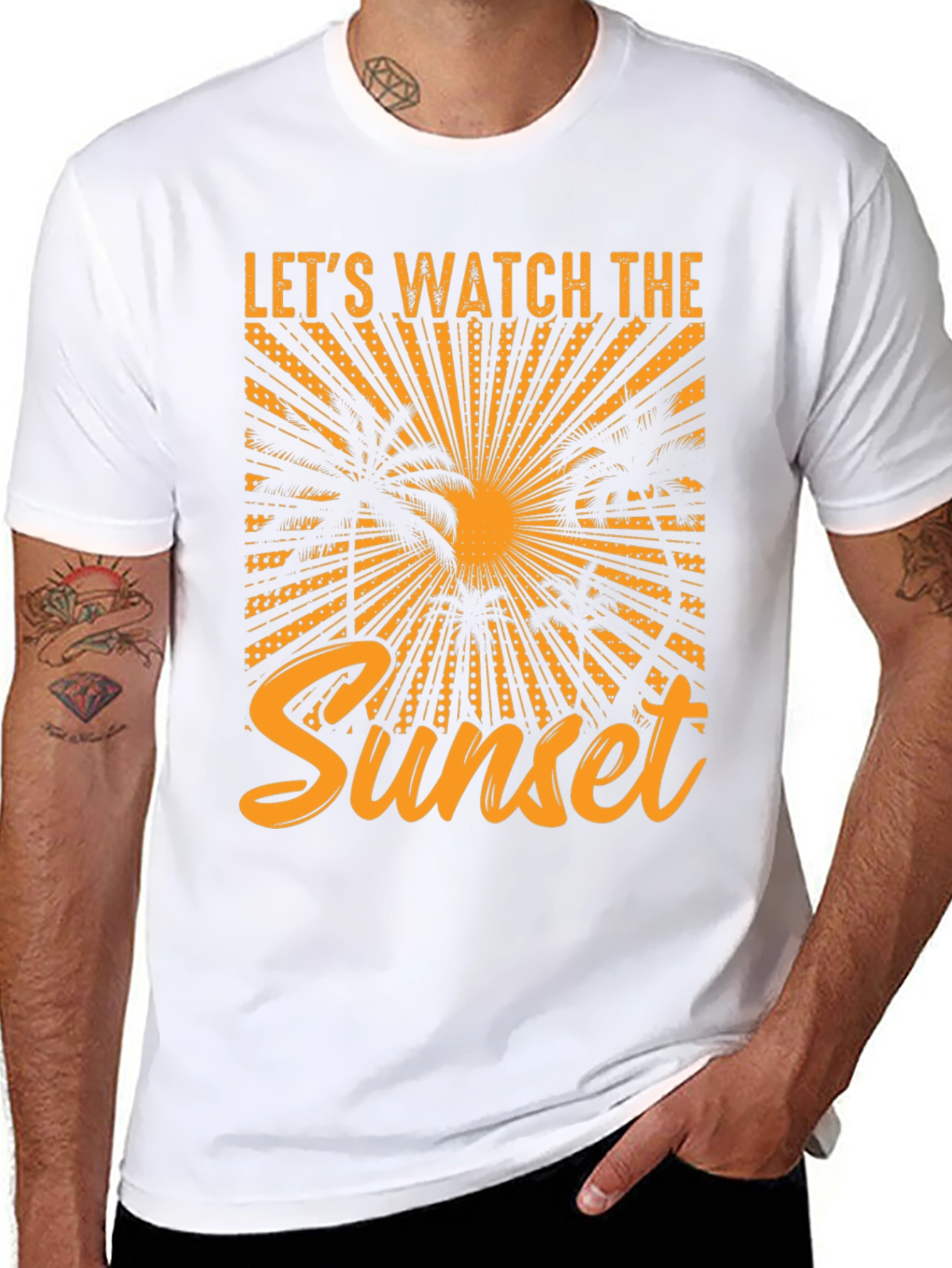 Lets Watch the Sunset Graphic Tee - Tropical Design
