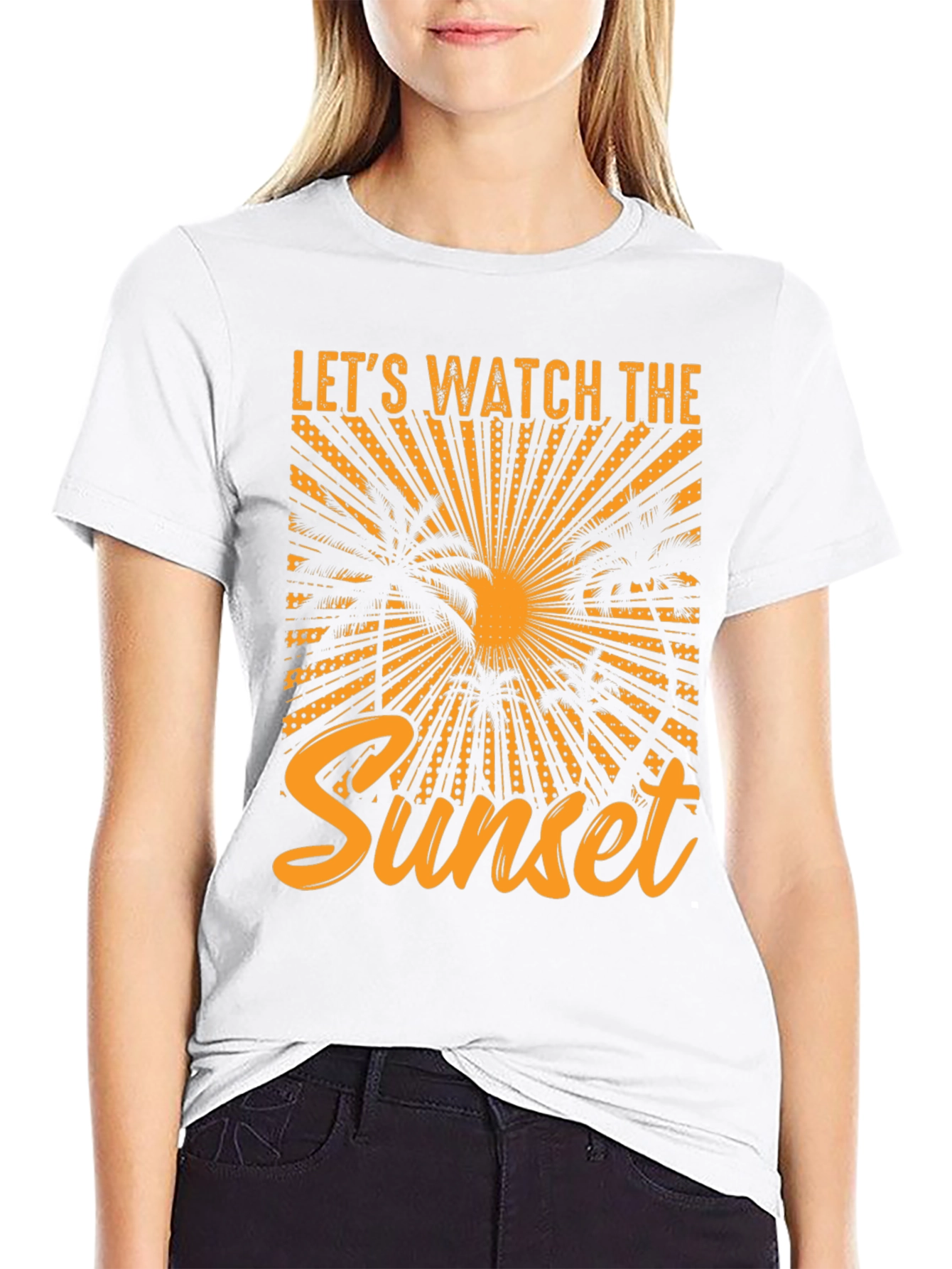 Lets Watch the Sunset Graphic Tee - Tropical Design