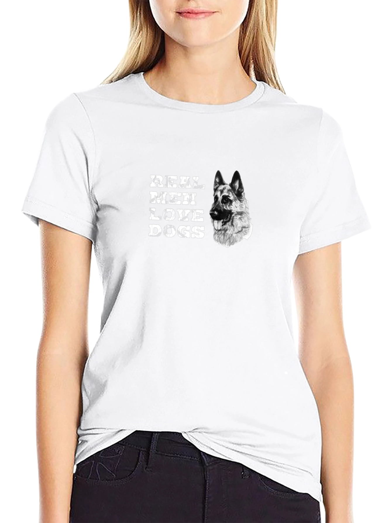Real Men Love Dogs Black Graphic Tee