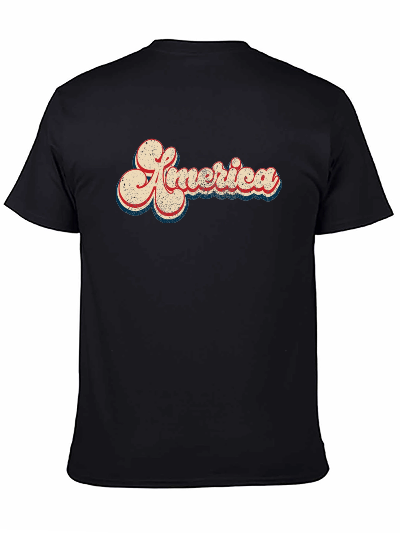Retro America Graphic Print Black T-Shirt