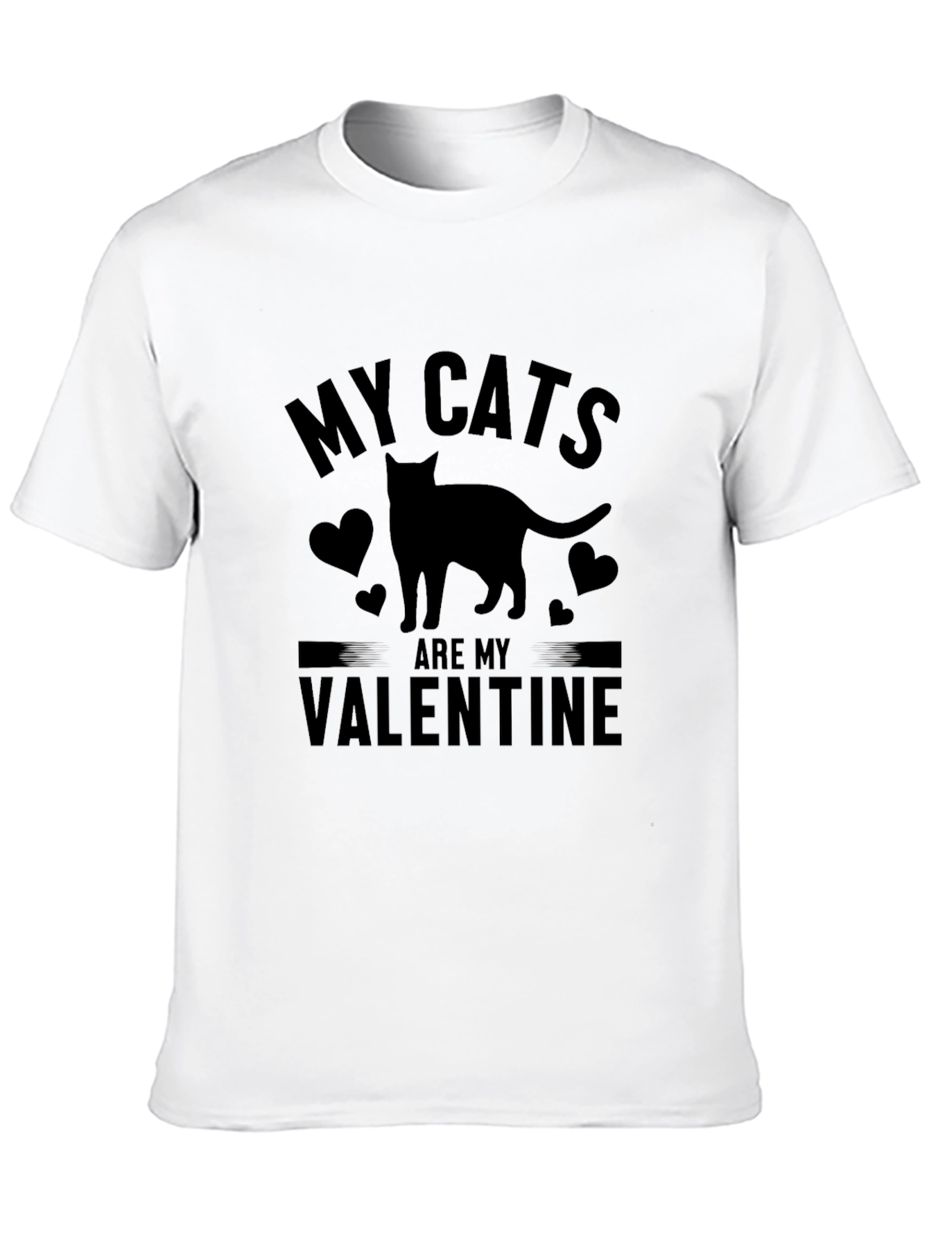 My Cats Are My Valentine T-Shirt - Black