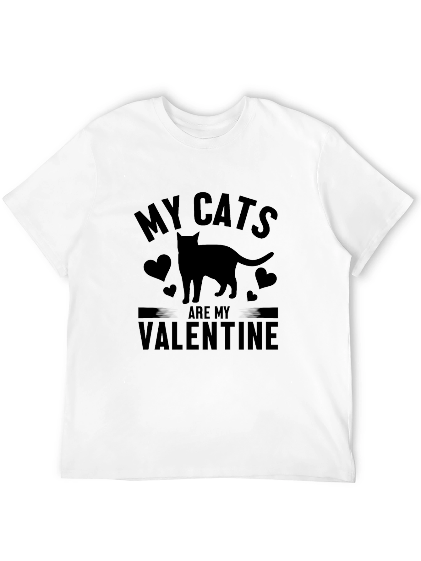 My Cats Are My Valentine T-Shirt - Black
