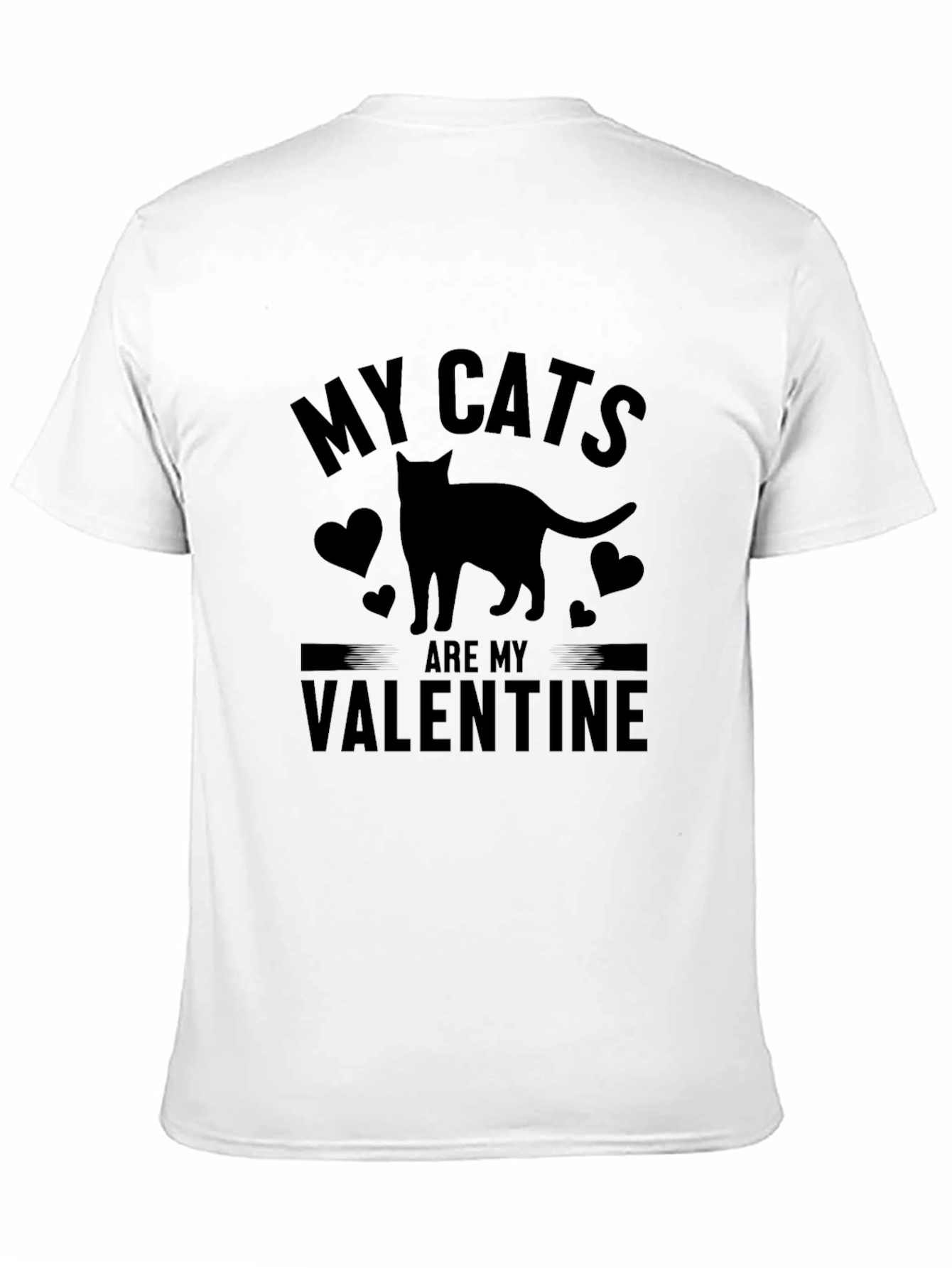 My Cats Are My Valentine T-Shirt - Black
