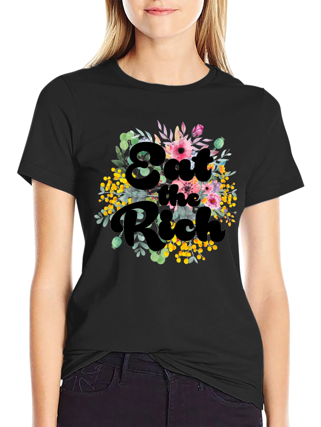 Eat the Rich Floral Tee