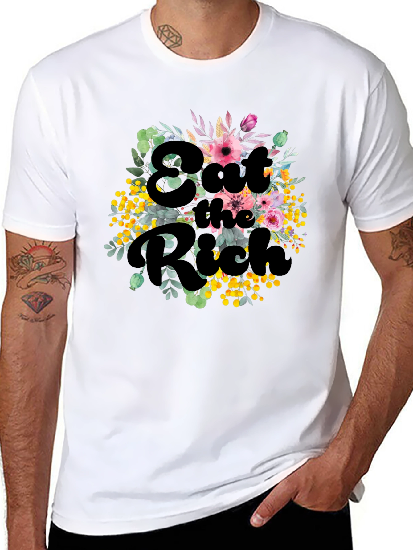 Eat the Rich Floral Tee