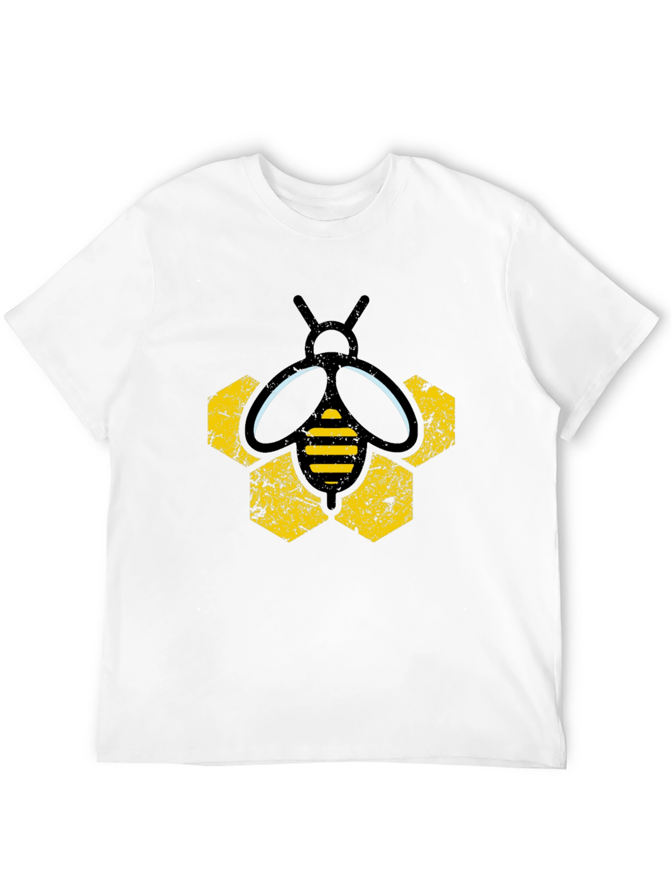 Honeycomb Bee Graphic Tee - Black T-Shirt